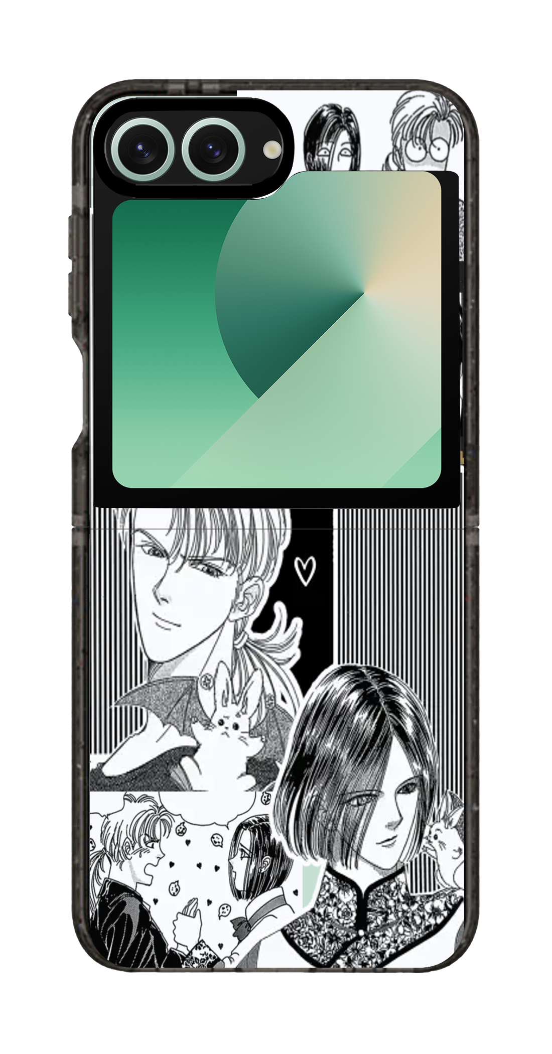 PixVoices rendered material preview - 2384 - Clear Black Galaxy Flip Case