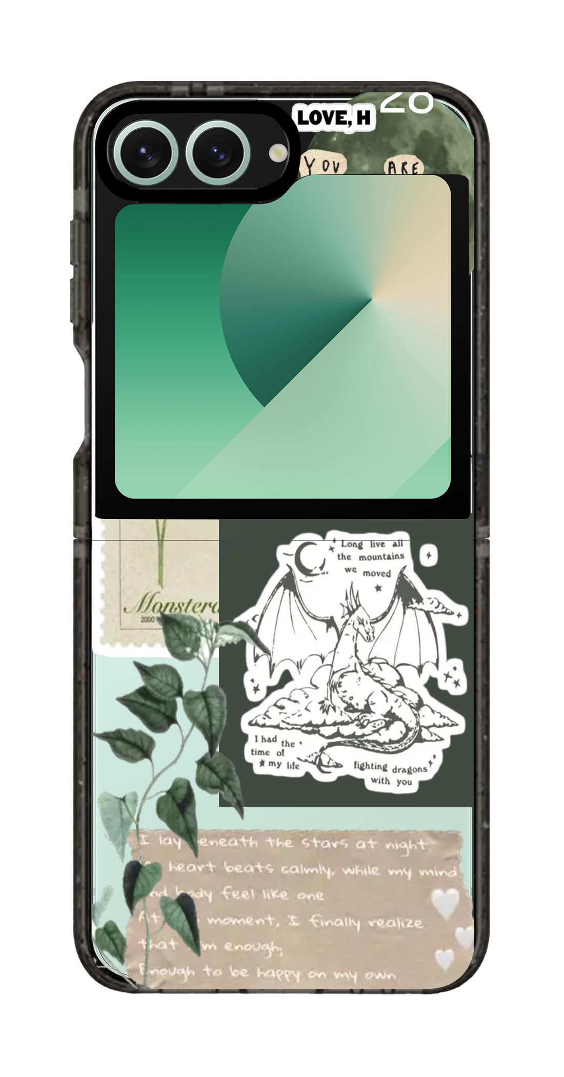 PixVoices rendered material preview - 2421 - Clear Black Galaxy Flip Case