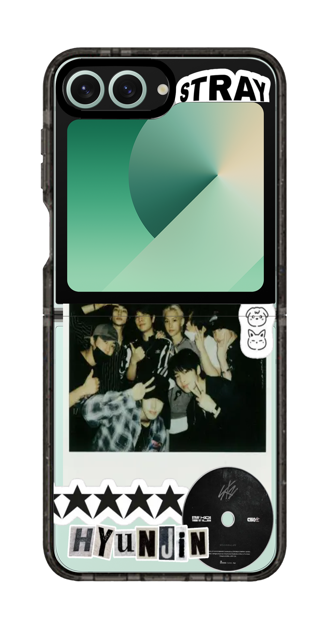 PixVoices rendered material preview - 2433 - Clear Black Galaxy Flip Case