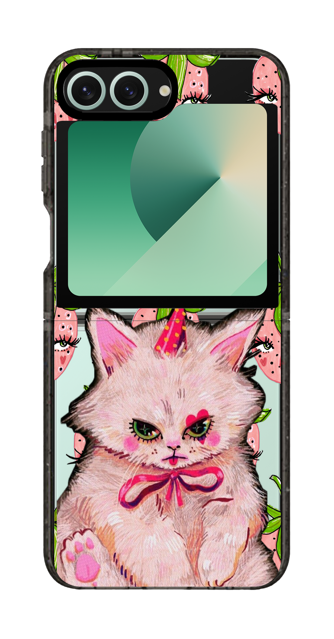 PixVoices rendered material preview - 2442 - Clear Black Galaxy Flip Case