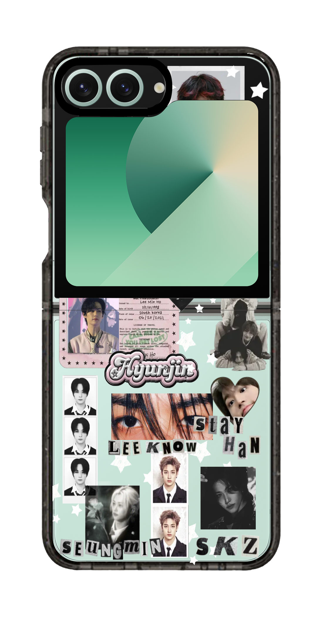 PixVoices rendered material preview - 2447 - Clear Black Galaxy Flip Case