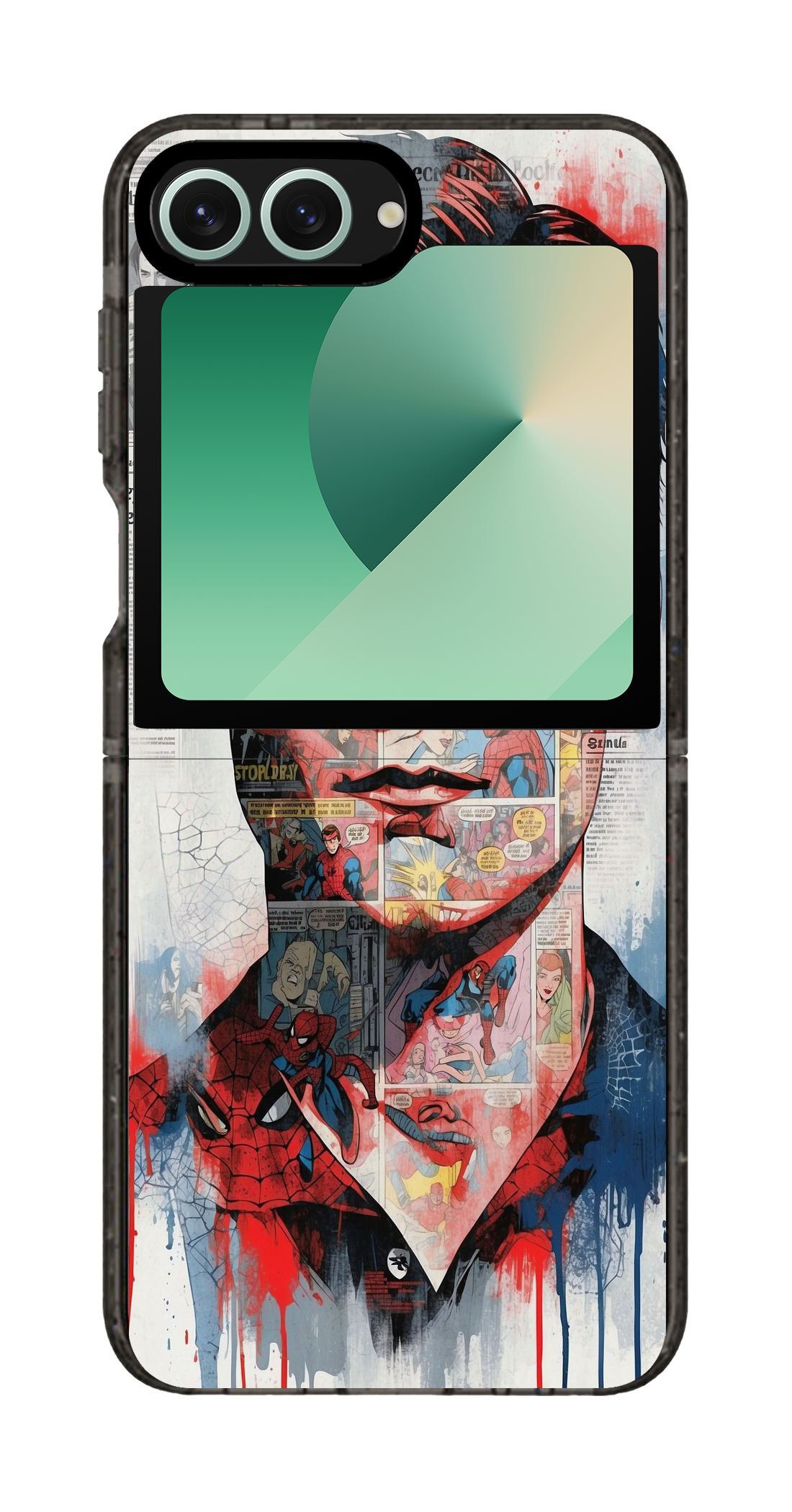 PixVoices rendered material preview - 2568 - Clear Black Galaxy Flip Case