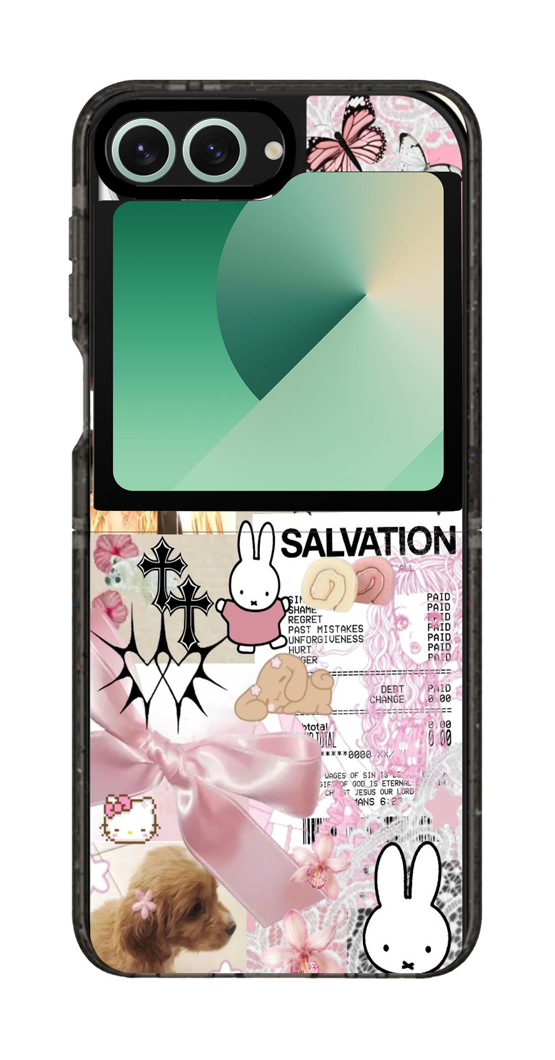 PixVoices rendered material preview - 2887 - Clear Black Galaxy Flip Case