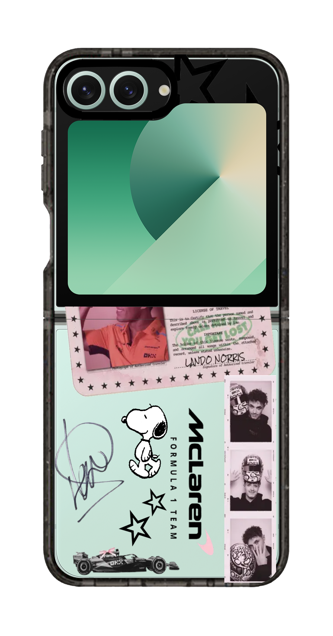 PixVoices rendered material preview - 2924 - Clear Black Galaxy Flip Case