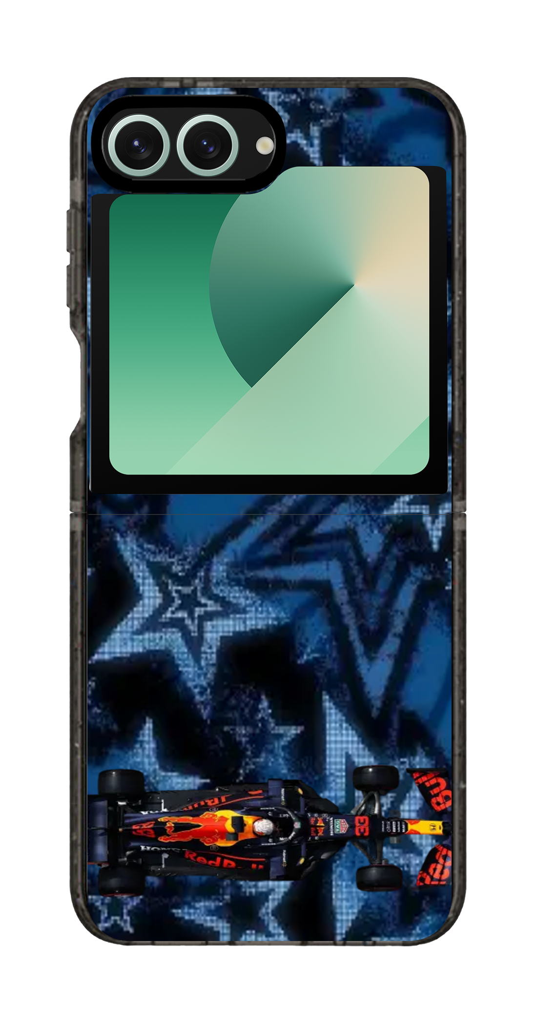 PixVoices rendered material preview - 2925 - Clear Black Galaxy Flip Case