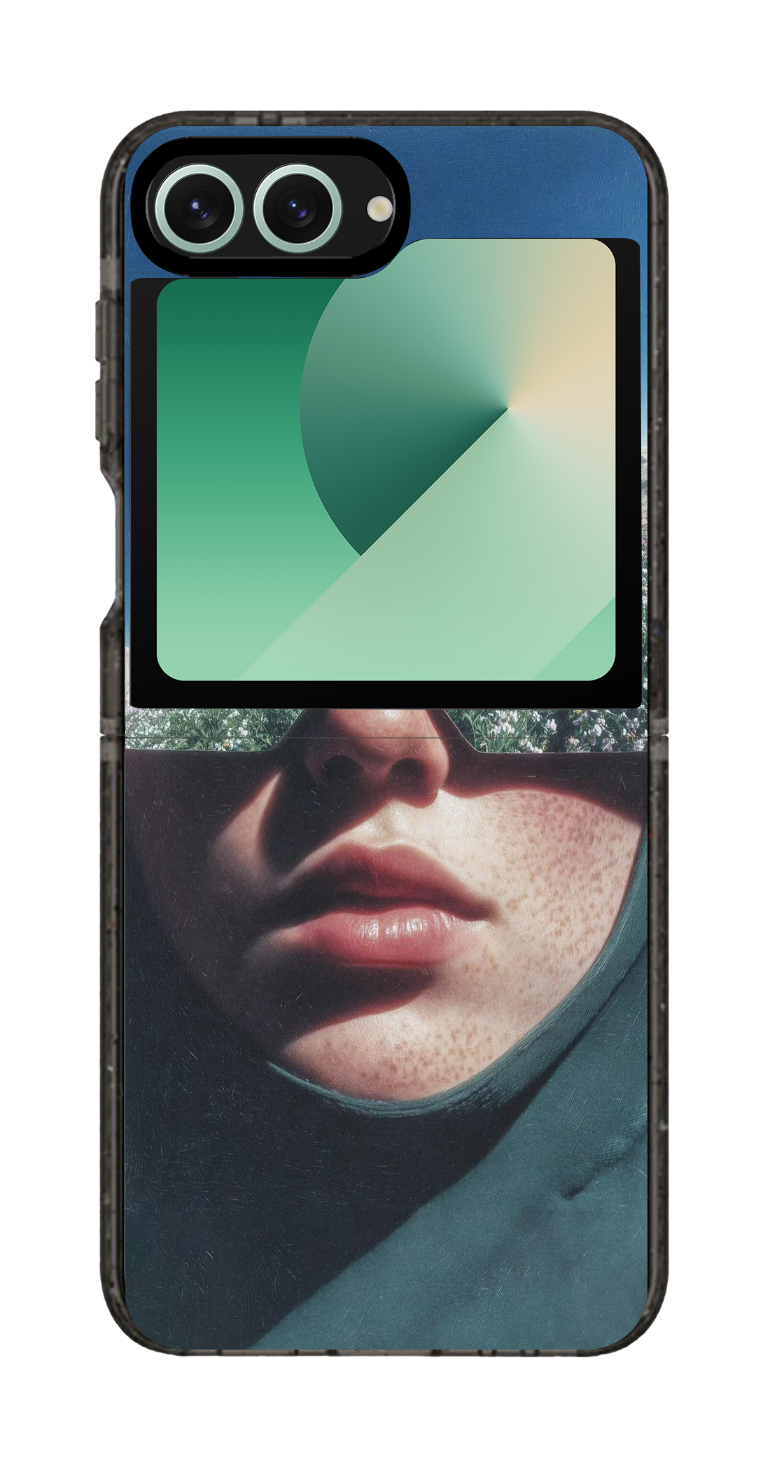 PixVoices rendered material preview - 3113 - Clear Black Galaxy Flip Case