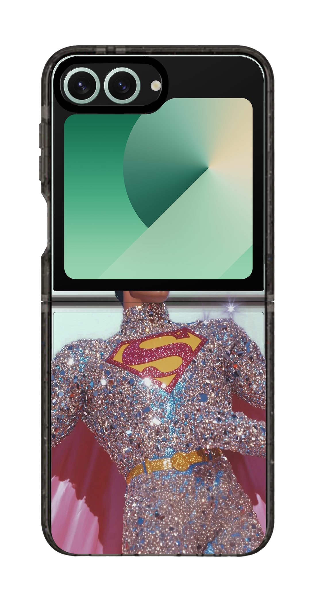 PixVoices rendered material preview - 3134 - Clear Black Galaxy Flip Case