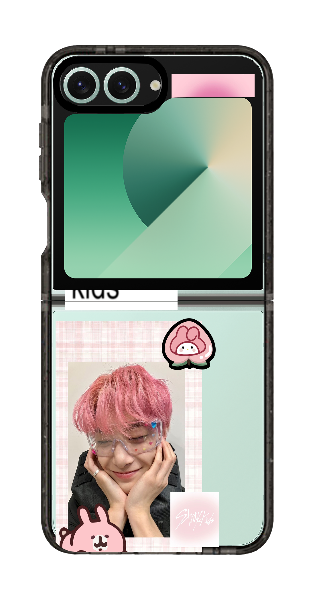 PixVoices rendered material preview - 3156 - Clear Black Galaxy Flip Case