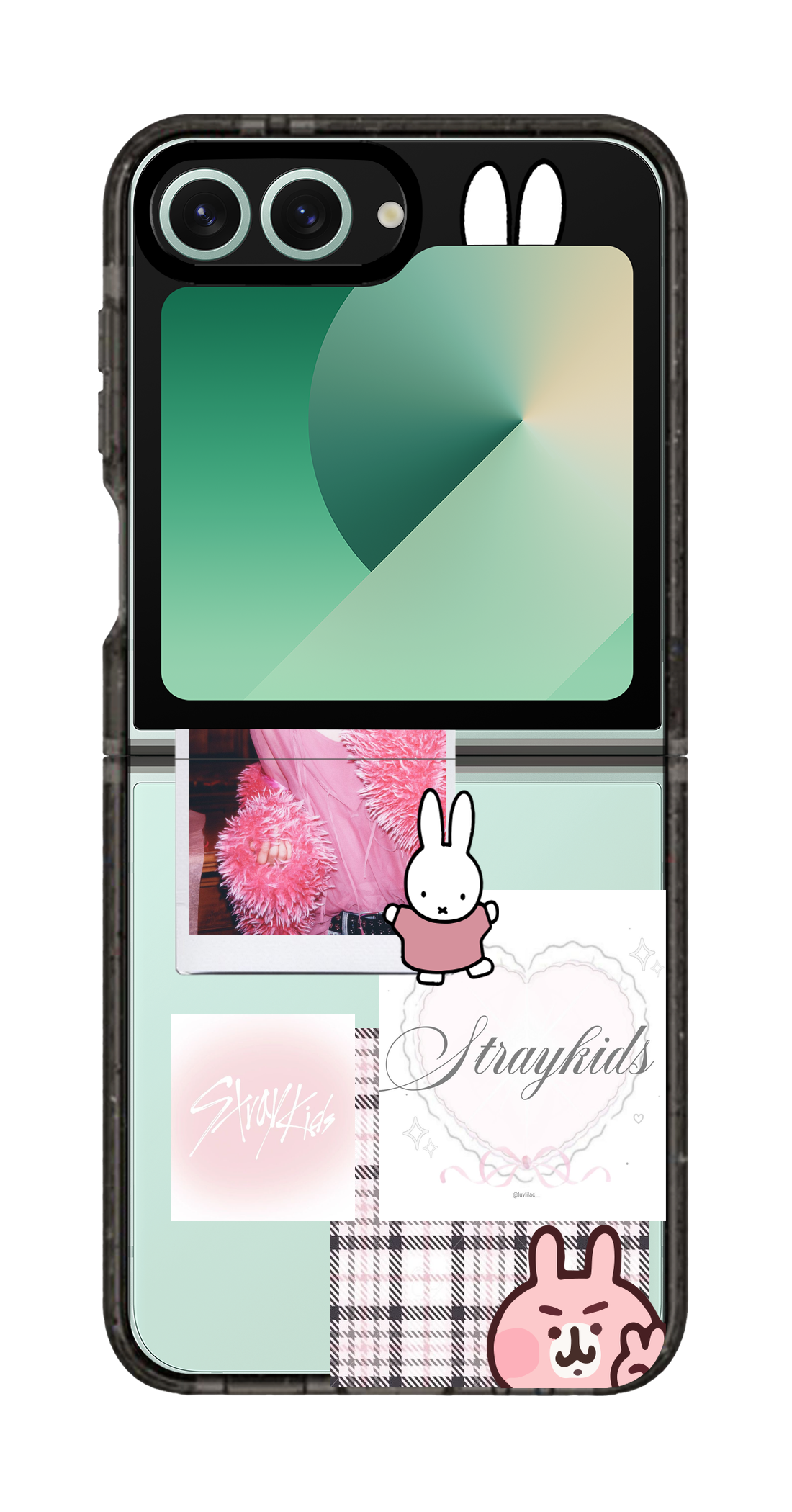 PixVoices rendered material preview - 3151 - Clear Black Galaxy Flip Case