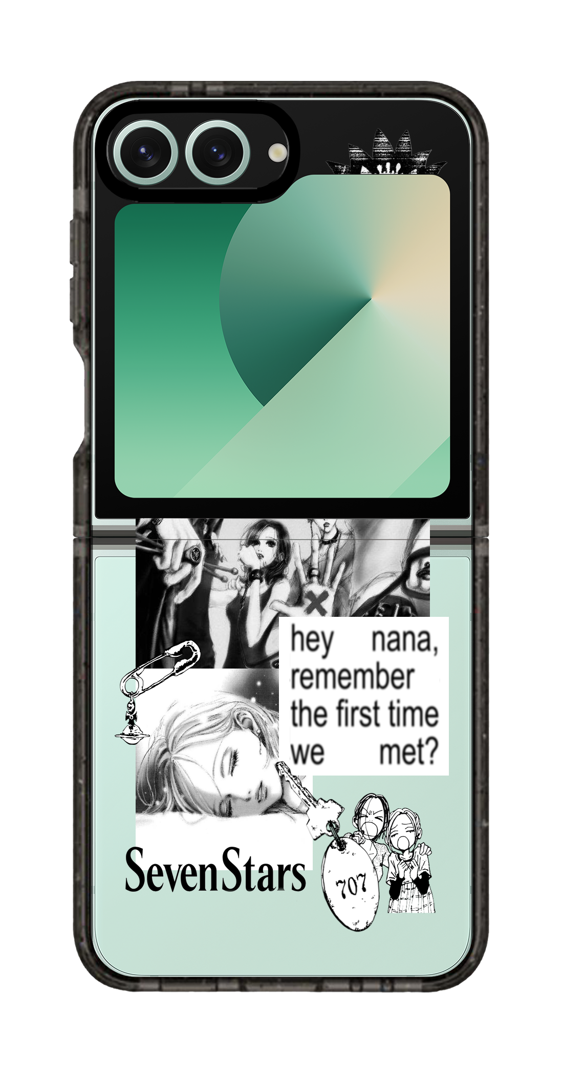 PixVoices rendered material preview - 3234 - Clear Black Galaxy Flip Case