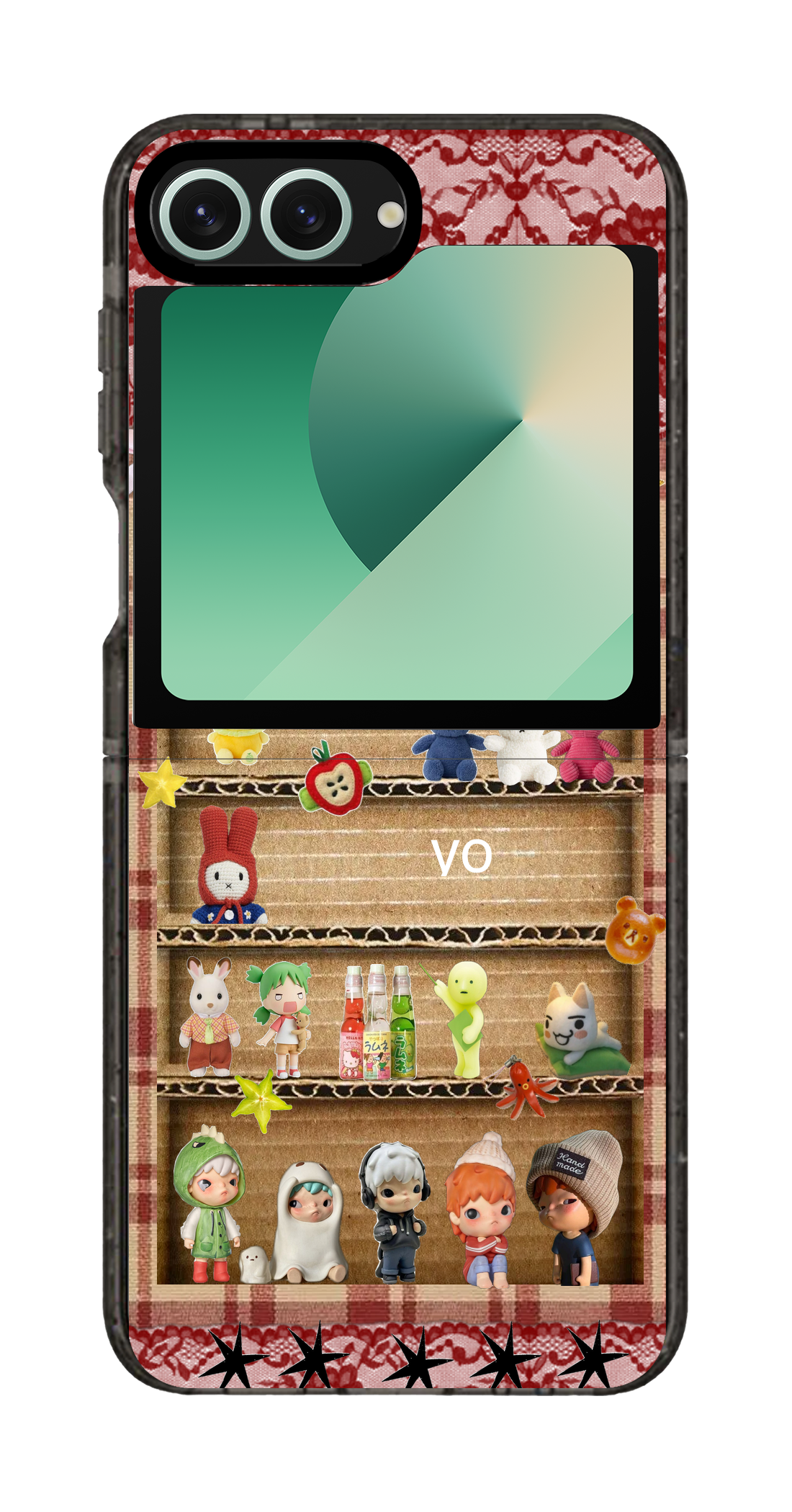 PixVoices rendered material preview - 3363 - Clear Black Galaxy Flip Case