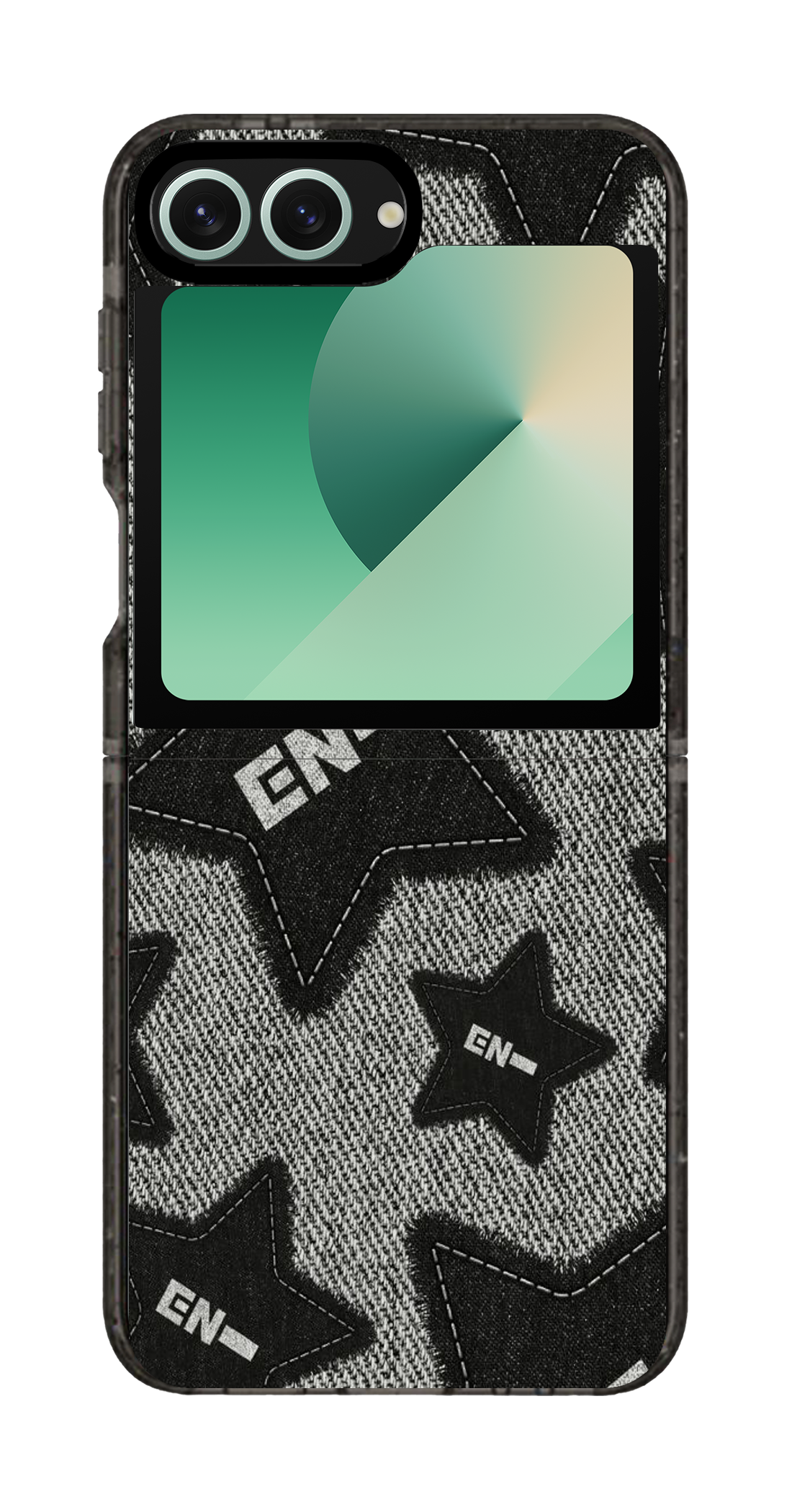 PixVoices rendered material preview - 3594 - Clear Black Galaxy Flip Case