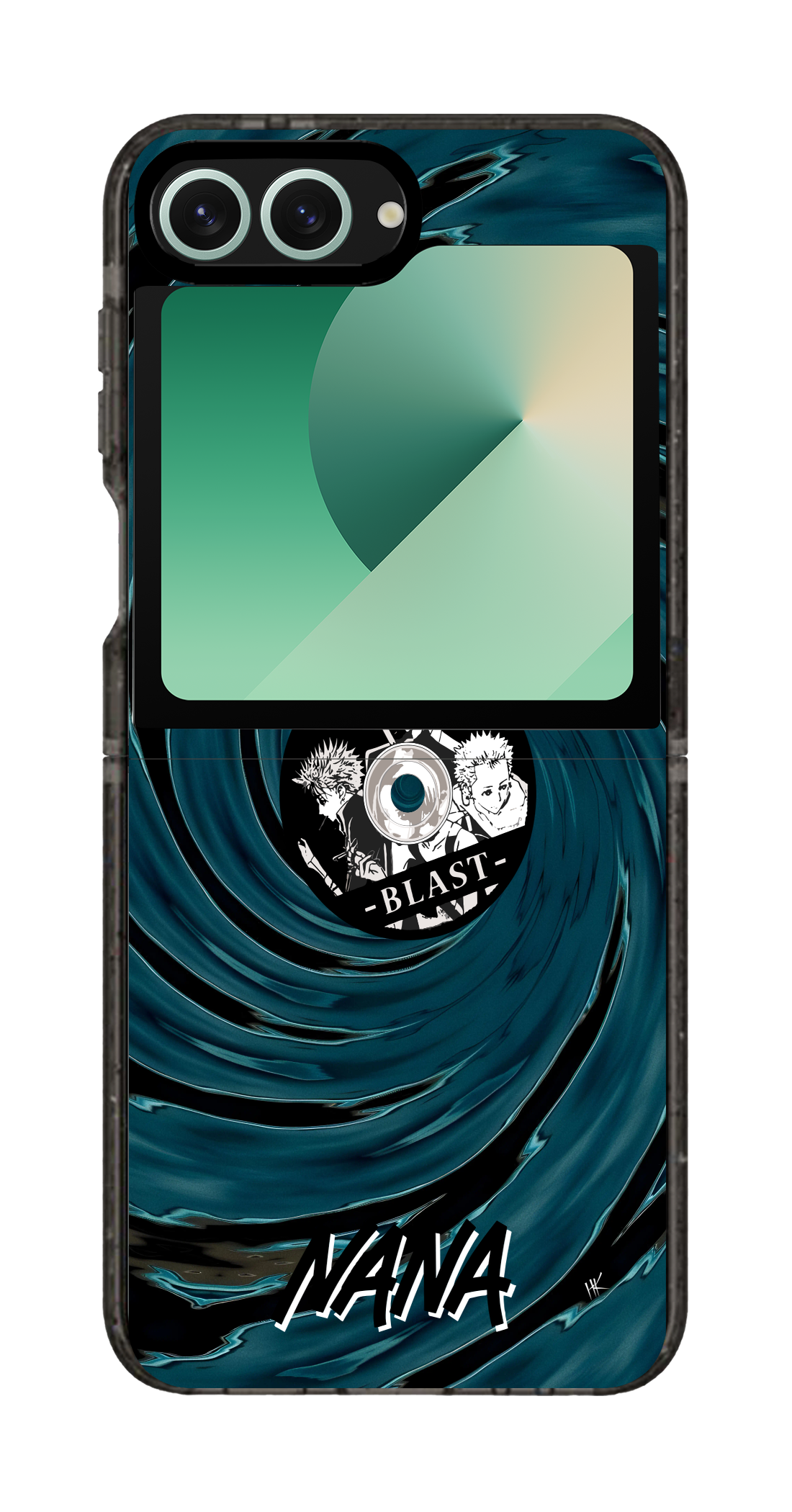 PixVoices rendered material preview - 3625 - Clear Black Galaxy Flip Case