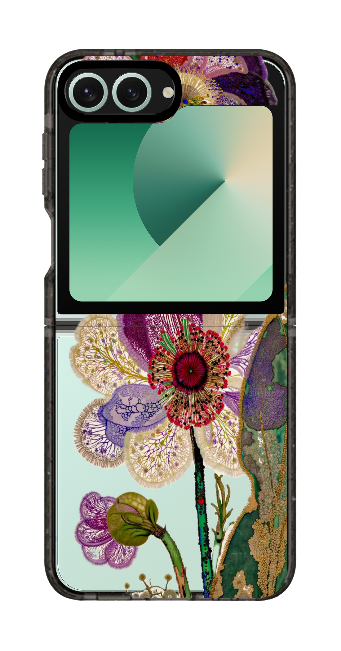 PixVoices rendered material preview - 3662 - Clear Black Galaxy Flip Case