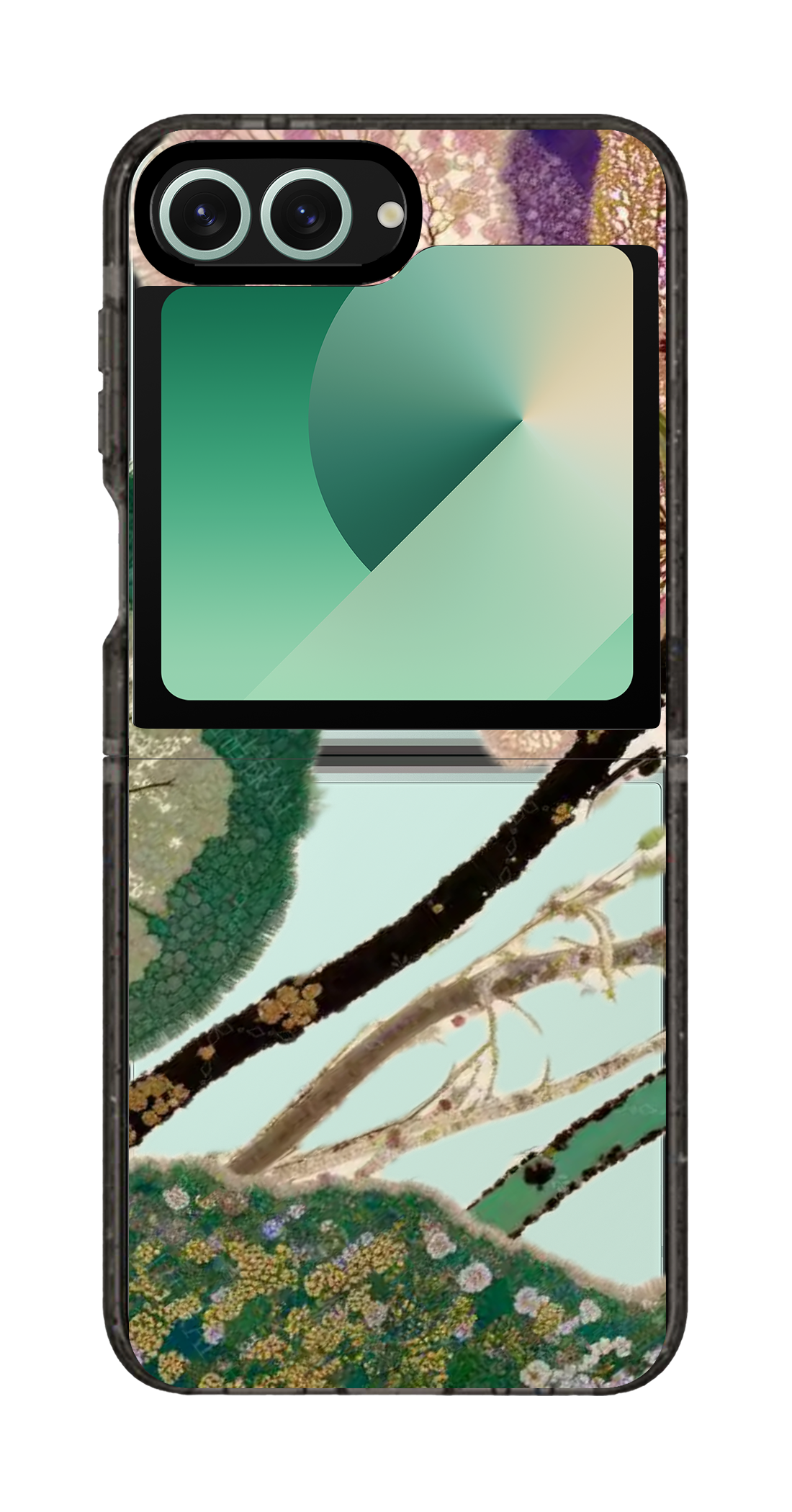 PixVoices rendered material preview - 3664 - Clear Black Galaxy Flip Case