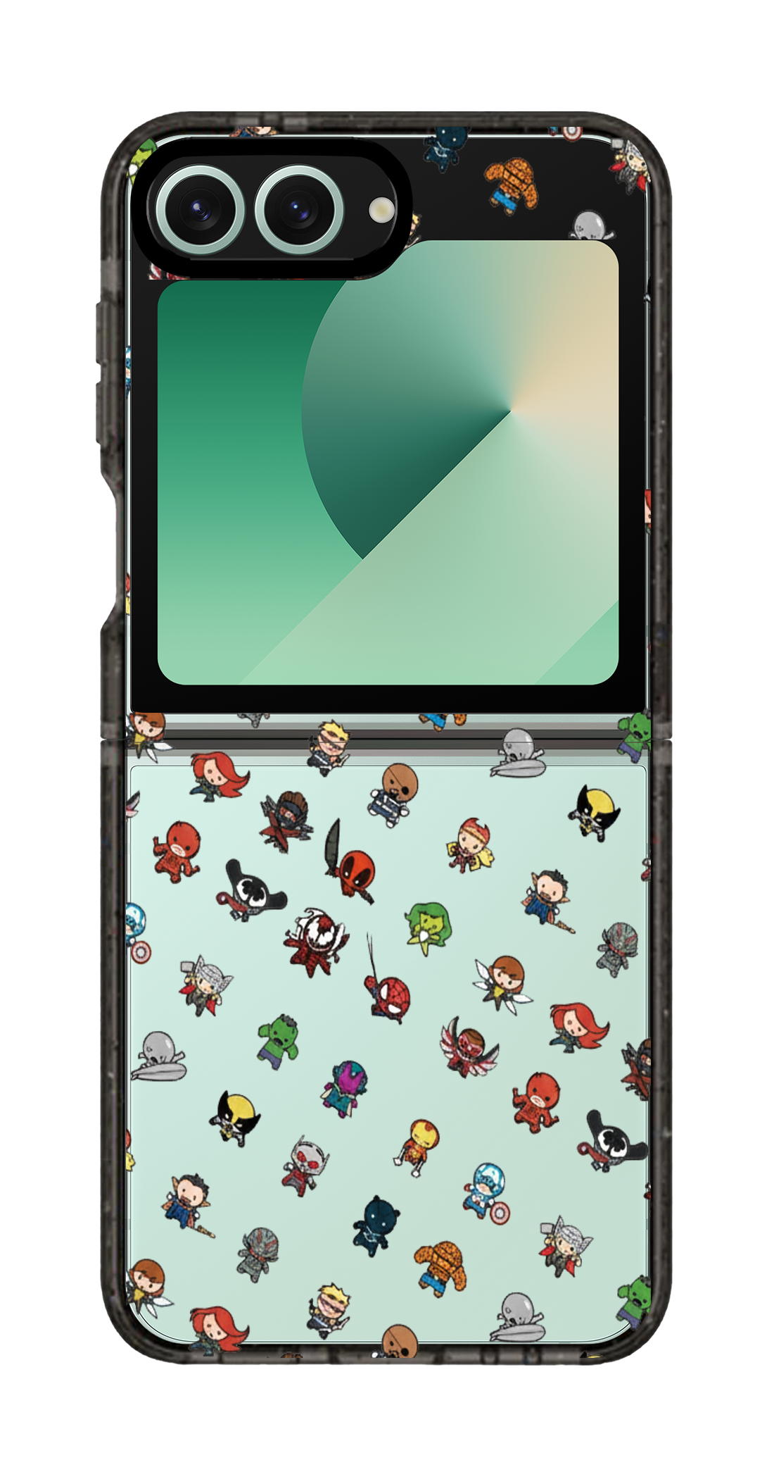 PixVoices rendered material preview - 3671 - Clear Black Galaxy Flip Case