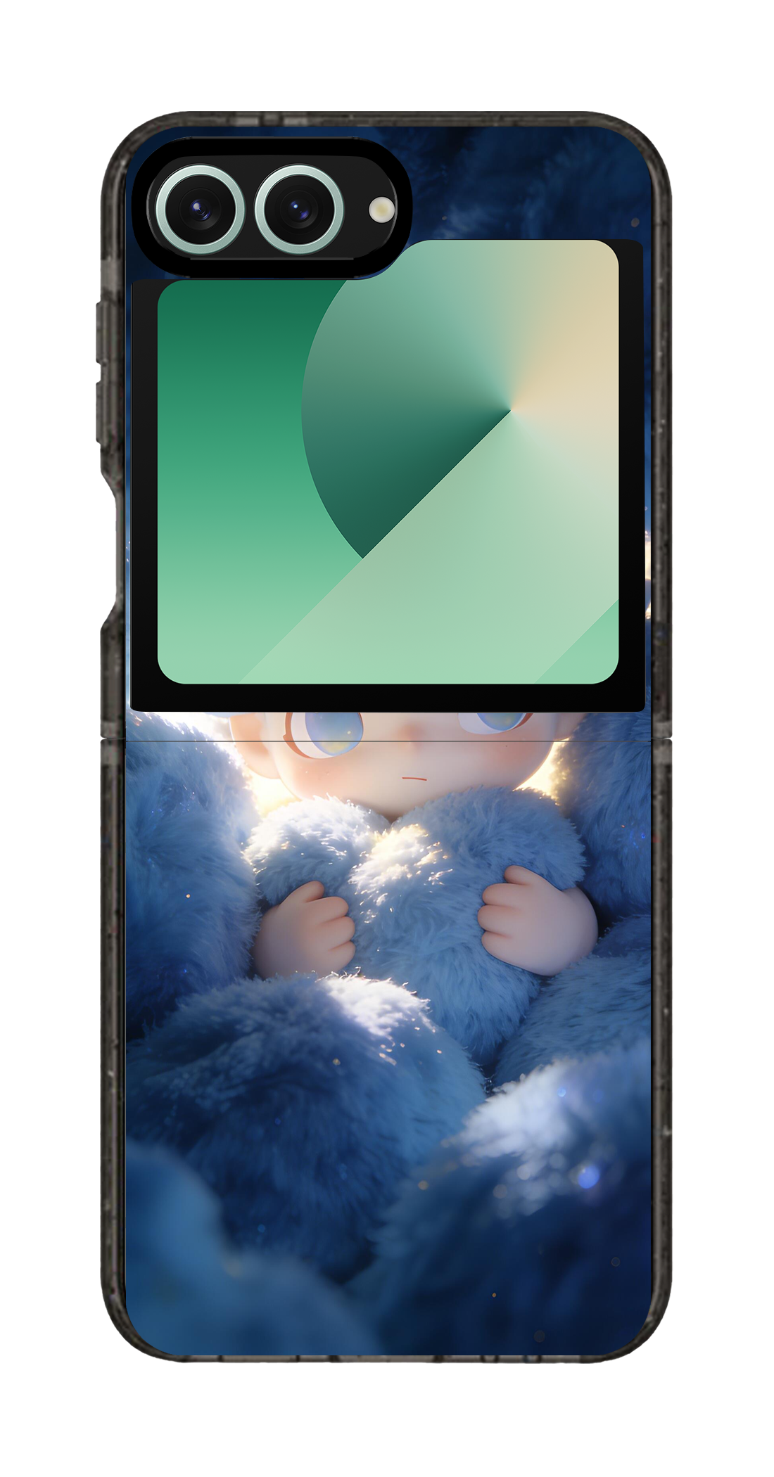 PixVoices rendered material preview - 3672 - Clear Black Galaxy Flip Case
