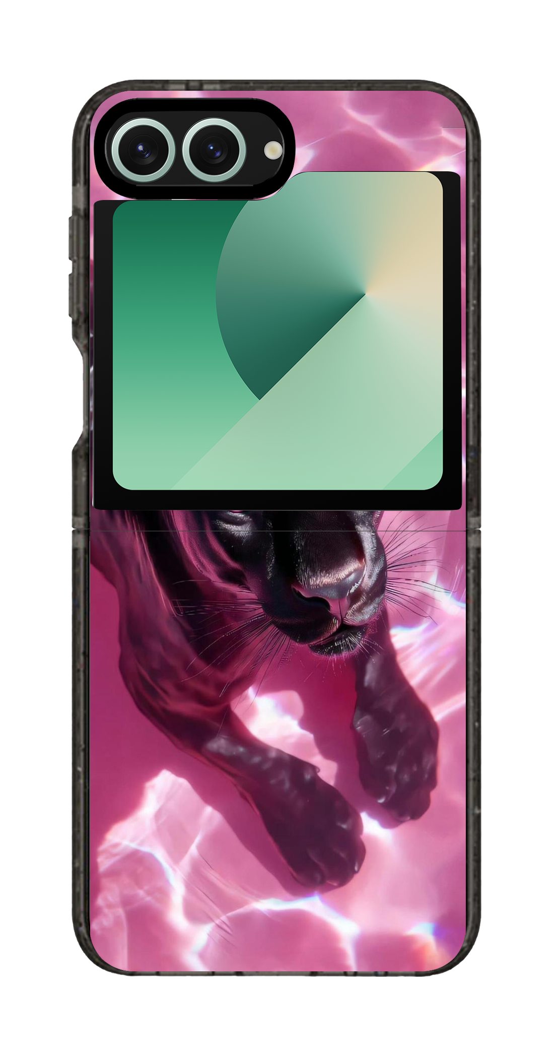 PixVoices rendered material preview - 3720 - Clear Black Galaxy Flip Case