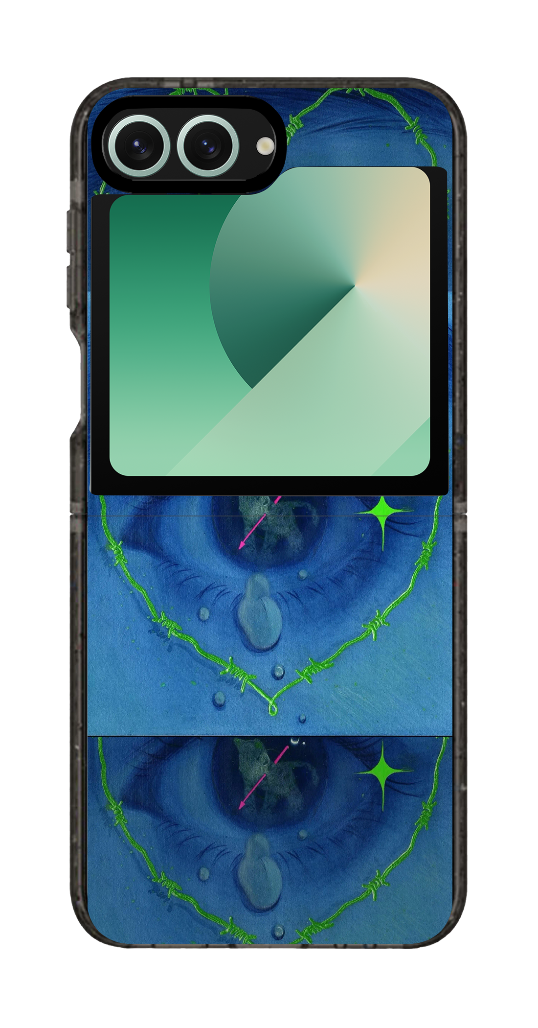 PixVoices rendered material preview - 3724 - Clear Black Galaxy Flip Case