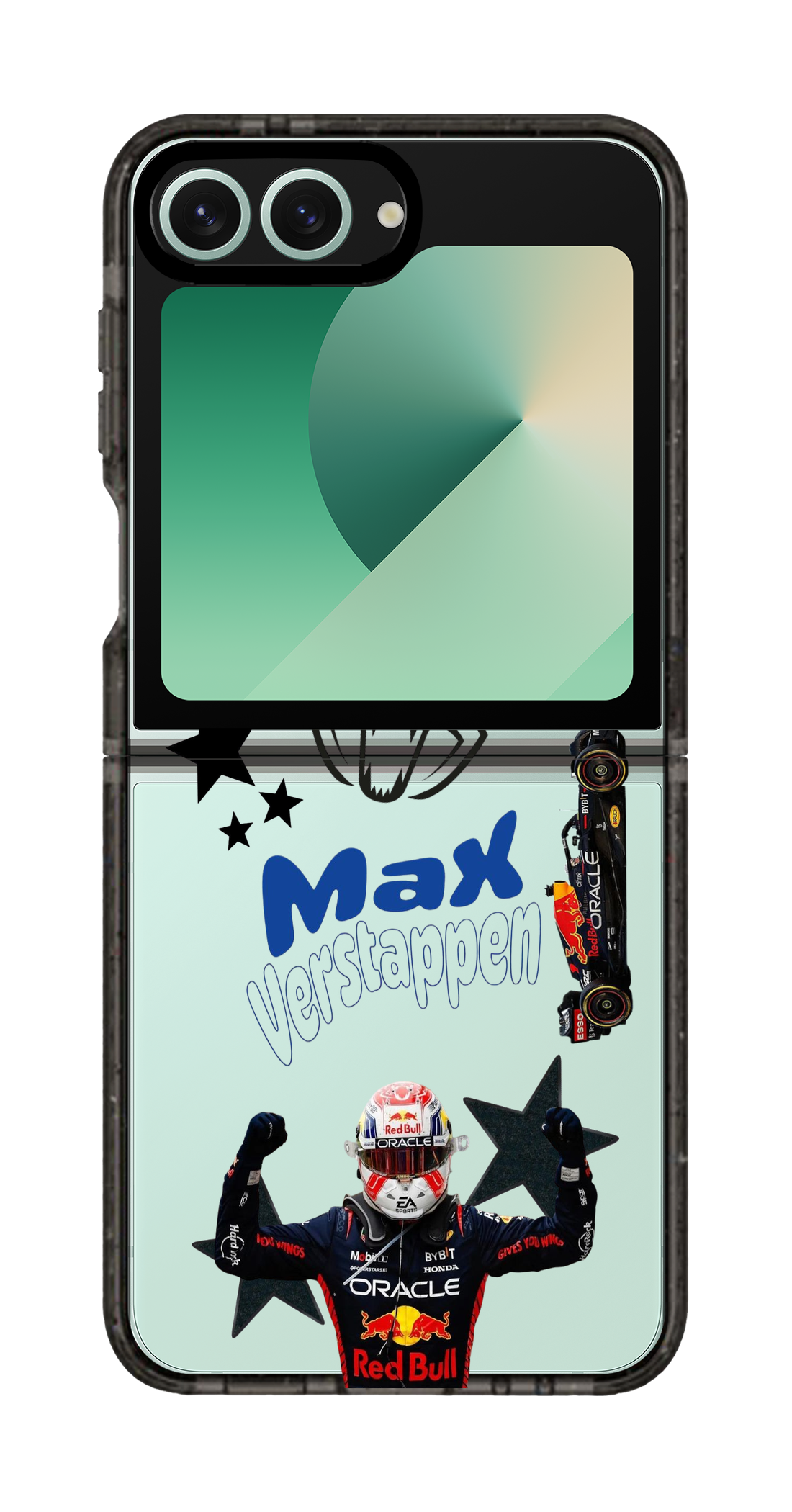 PixVoices rendered material preview - 3836 - Clear Black Galaxy Flip Case