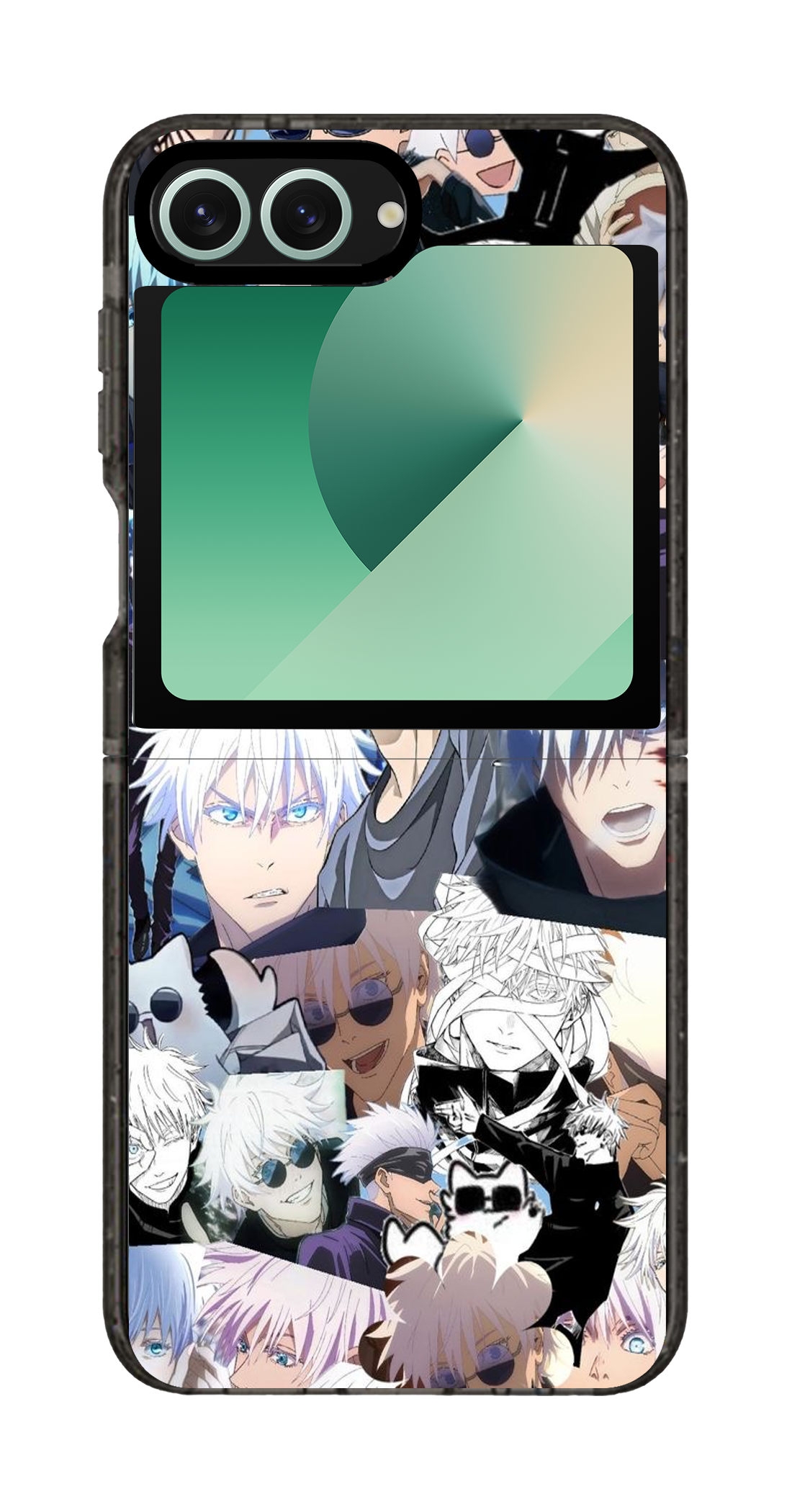 PixVoices rendered material preview - 3840 - Clear Black Galaxy Flip Case