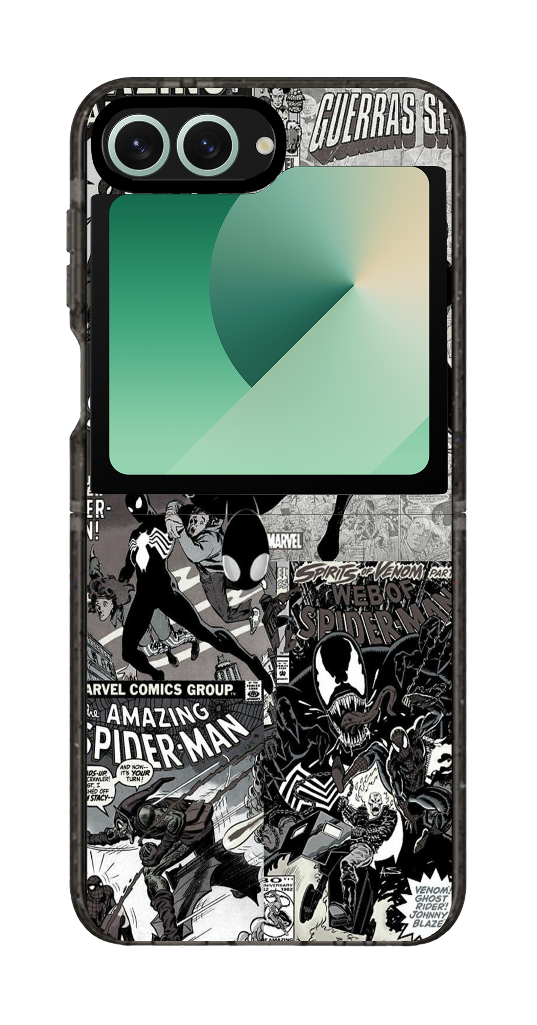 PixVoices rendered material preview - 3842 - Clear Black Galaxy Flip Case