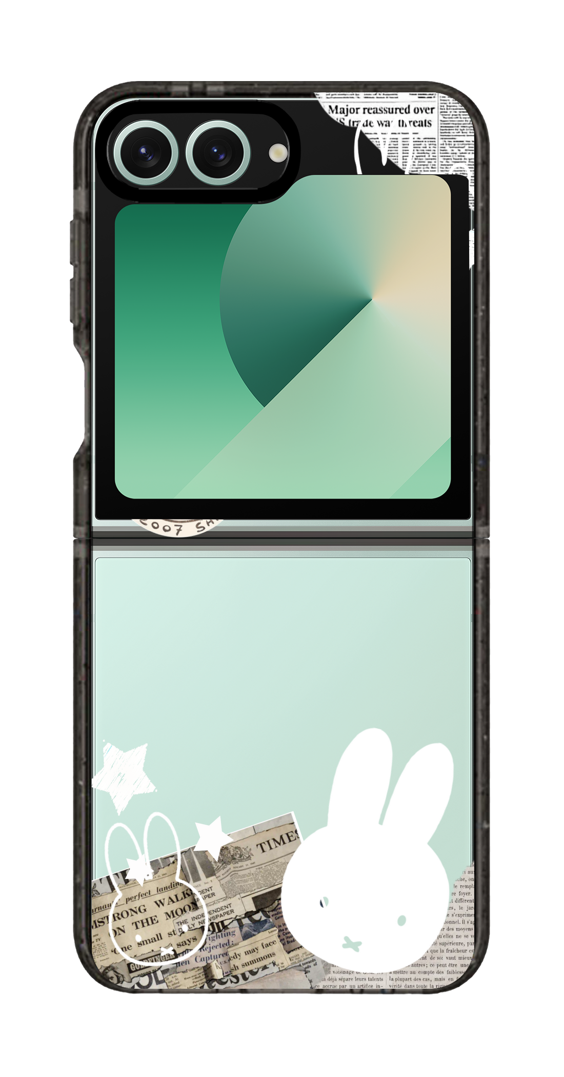 PixVoices rendered material preview - 3851 - Clear Black Galaxy Flip Case