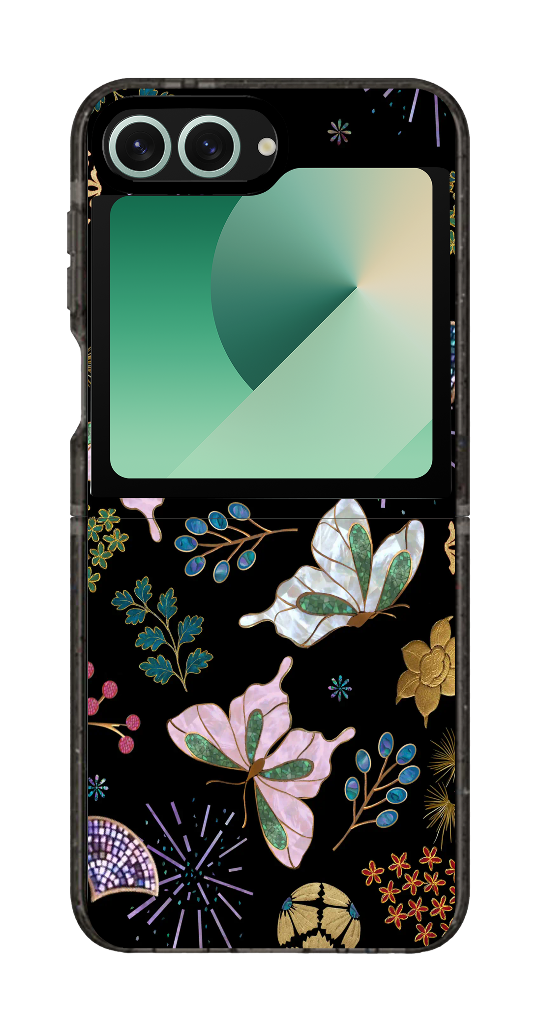 PixVoices rendered material preview - 4046 - Clear Black Galaxy Flip Case