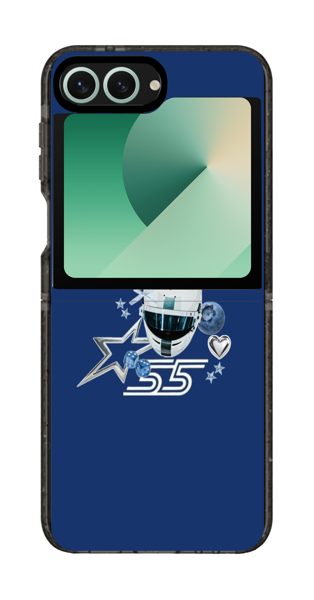 PixVoices rendered material preview - 4144 - Clear Black Galaxy Flip Case