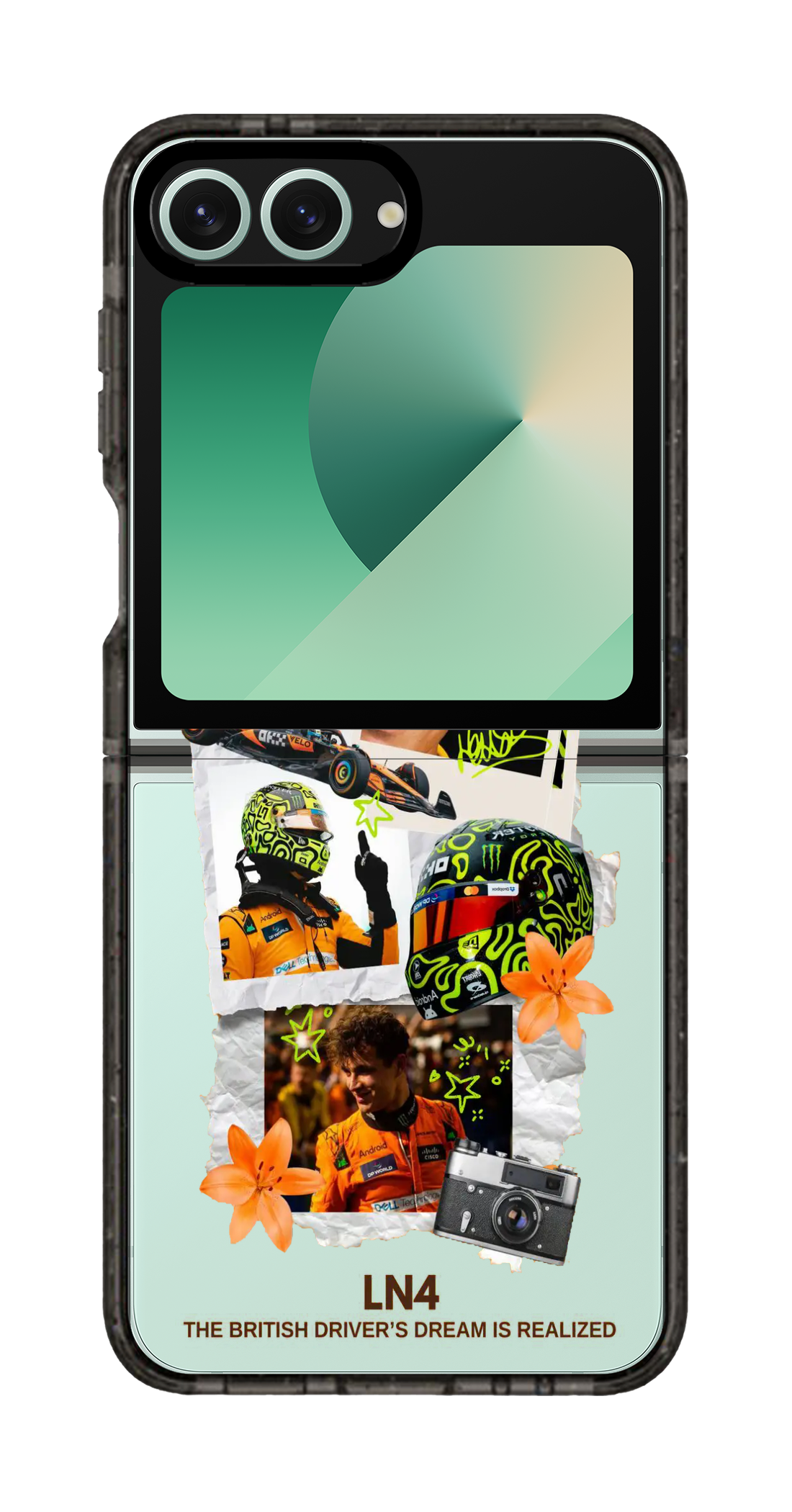 PixVoices rendered material preview - 4149 - Clear Black Galaxy Flip Case