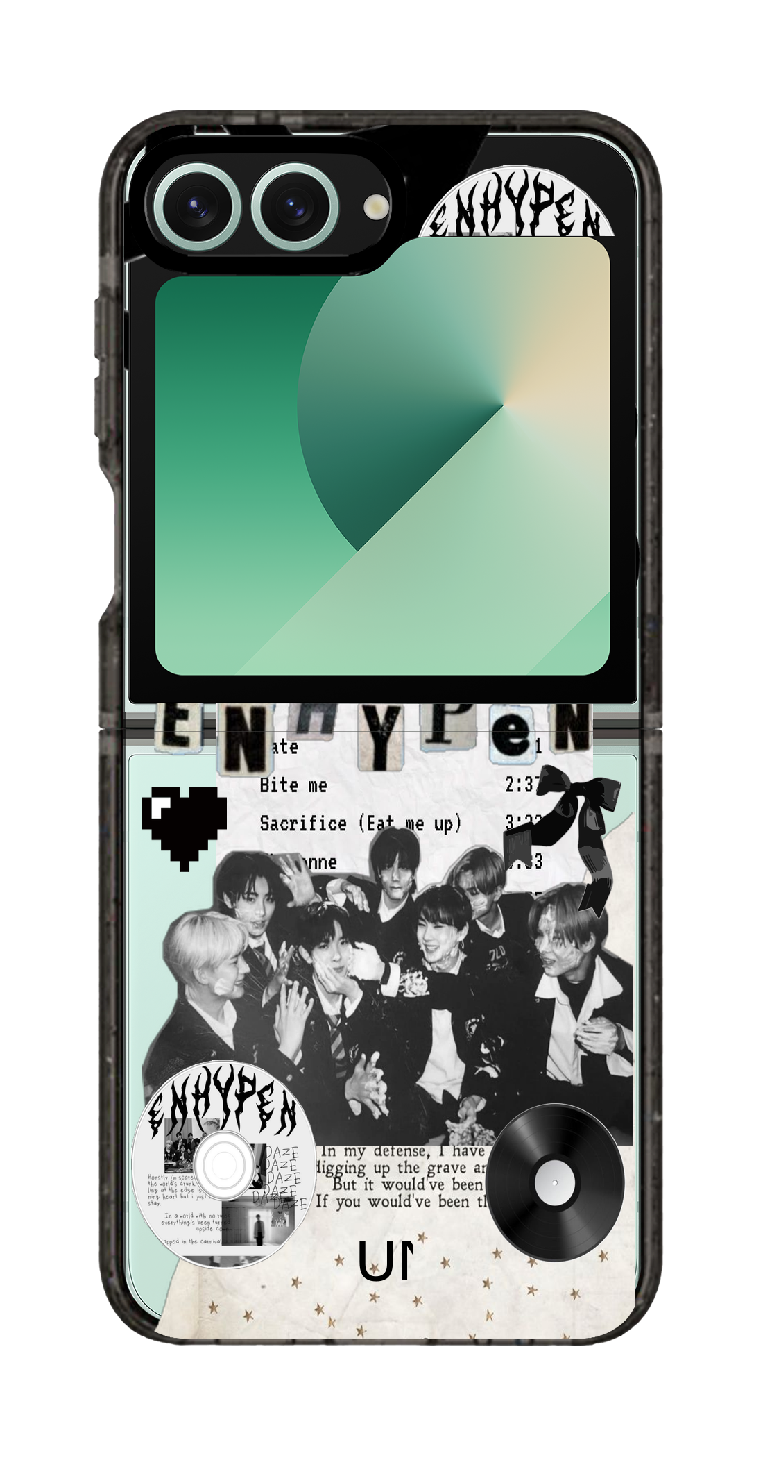 PixVoices rendered material preview - 5593 - Clear Black Galaxy Flip Case