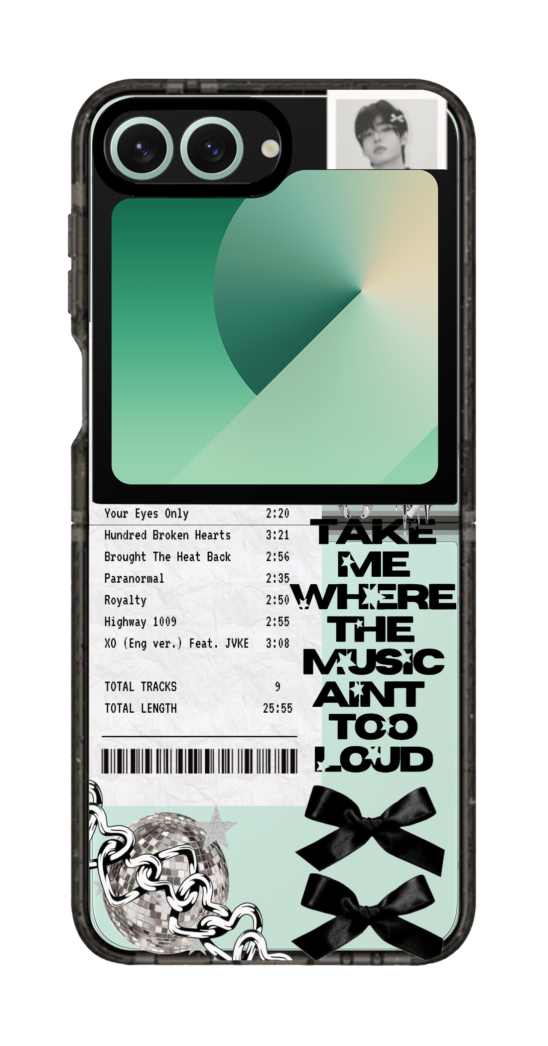 PixVoices rendered material preview - 5705 - Clear Black Galaxy Flip Case