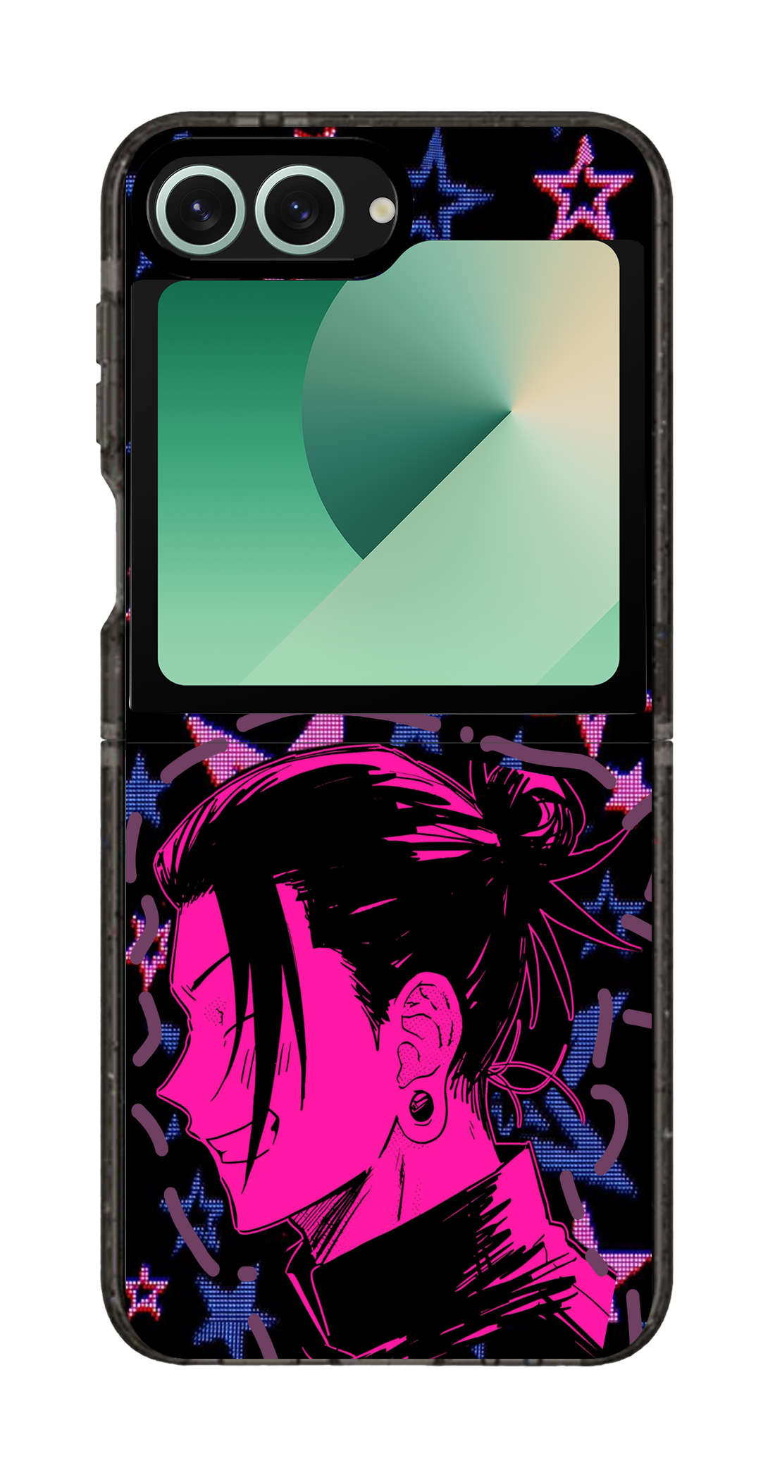 PixVoices rendered material preview - 6003 - Clear Black Galaxy Flip Case