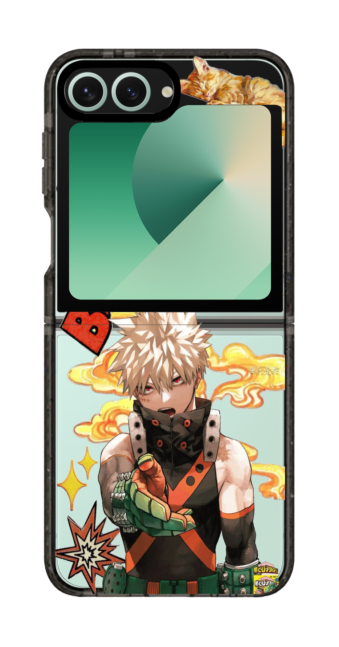 PixVoices rendered material preview - 6097 - Clear Black Galaxy Flip Case