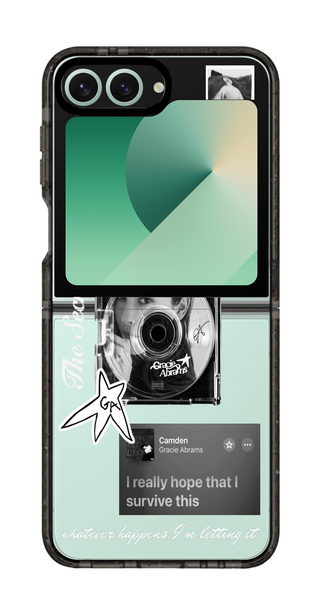 PixVoices rendered material preview - 6610 - Clear Black Galaxy Flip Case