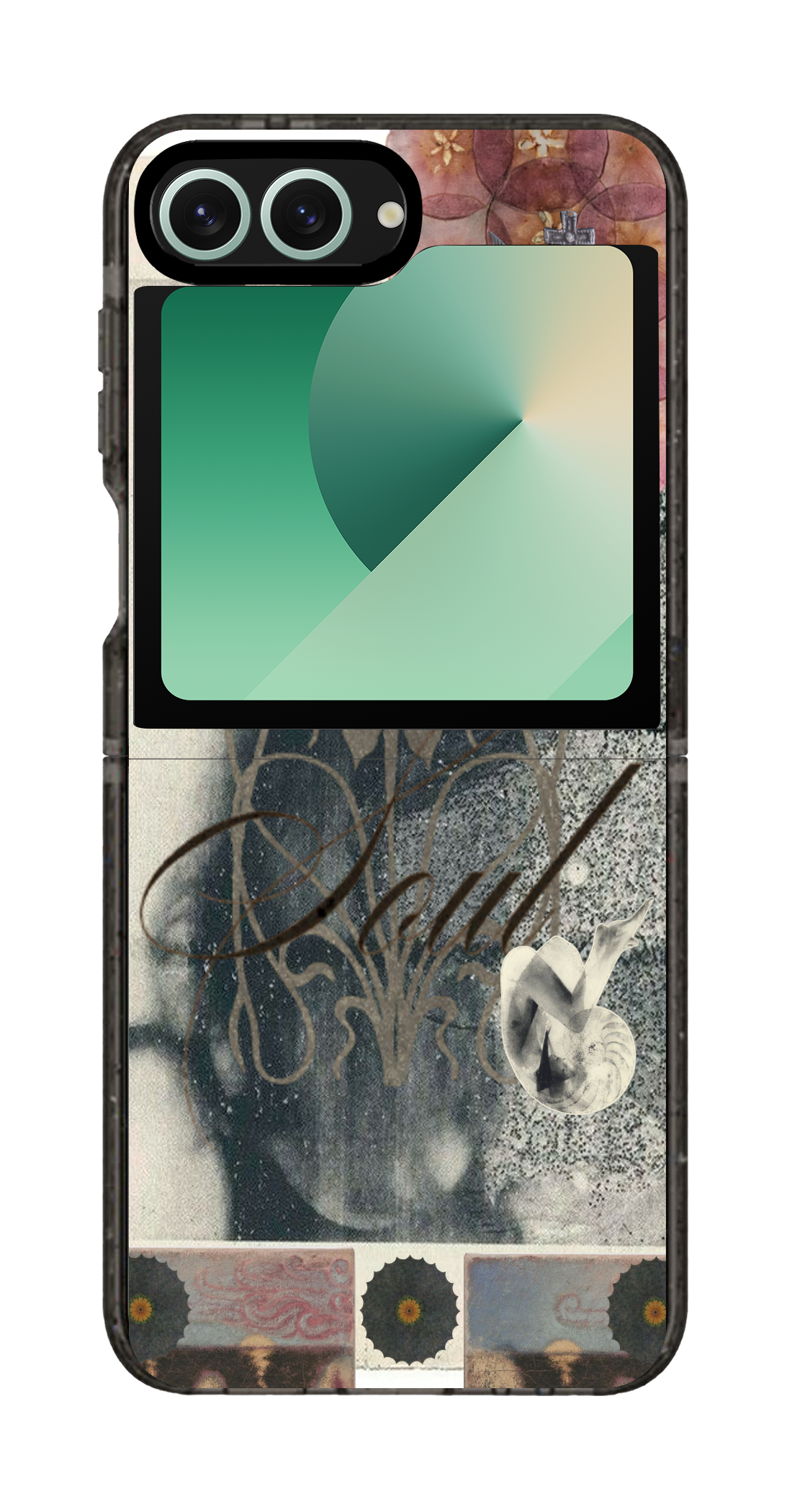 PixVoices rendered material preview - 6726 - Clear Black Galaxy Flip Case