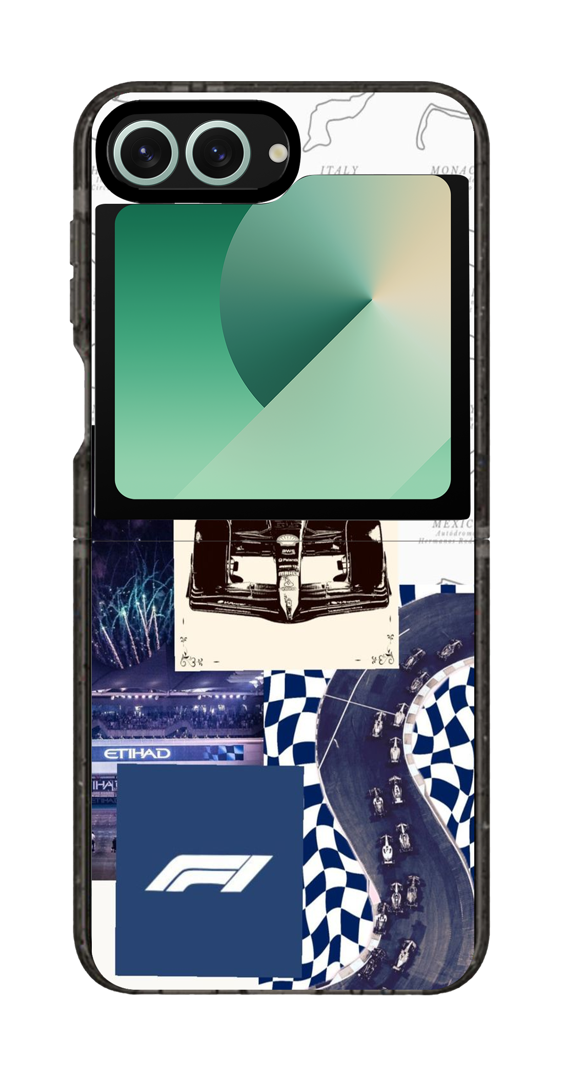 PixVoices rendered material preview - 4200 - Clear Black Galaxy Flip Case