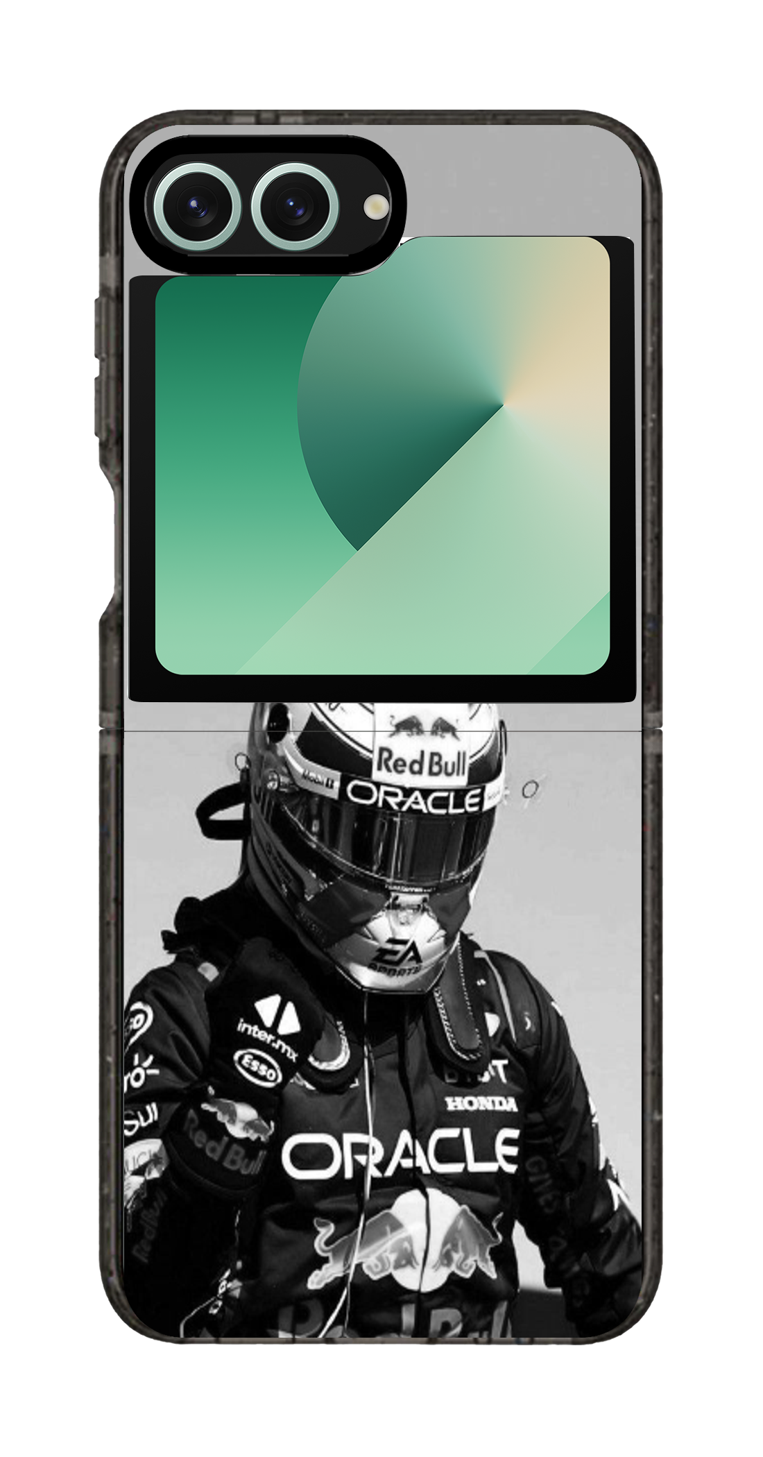 PixVoices rendered material preview - 4202 - Clear Black Galaxy Flip Case