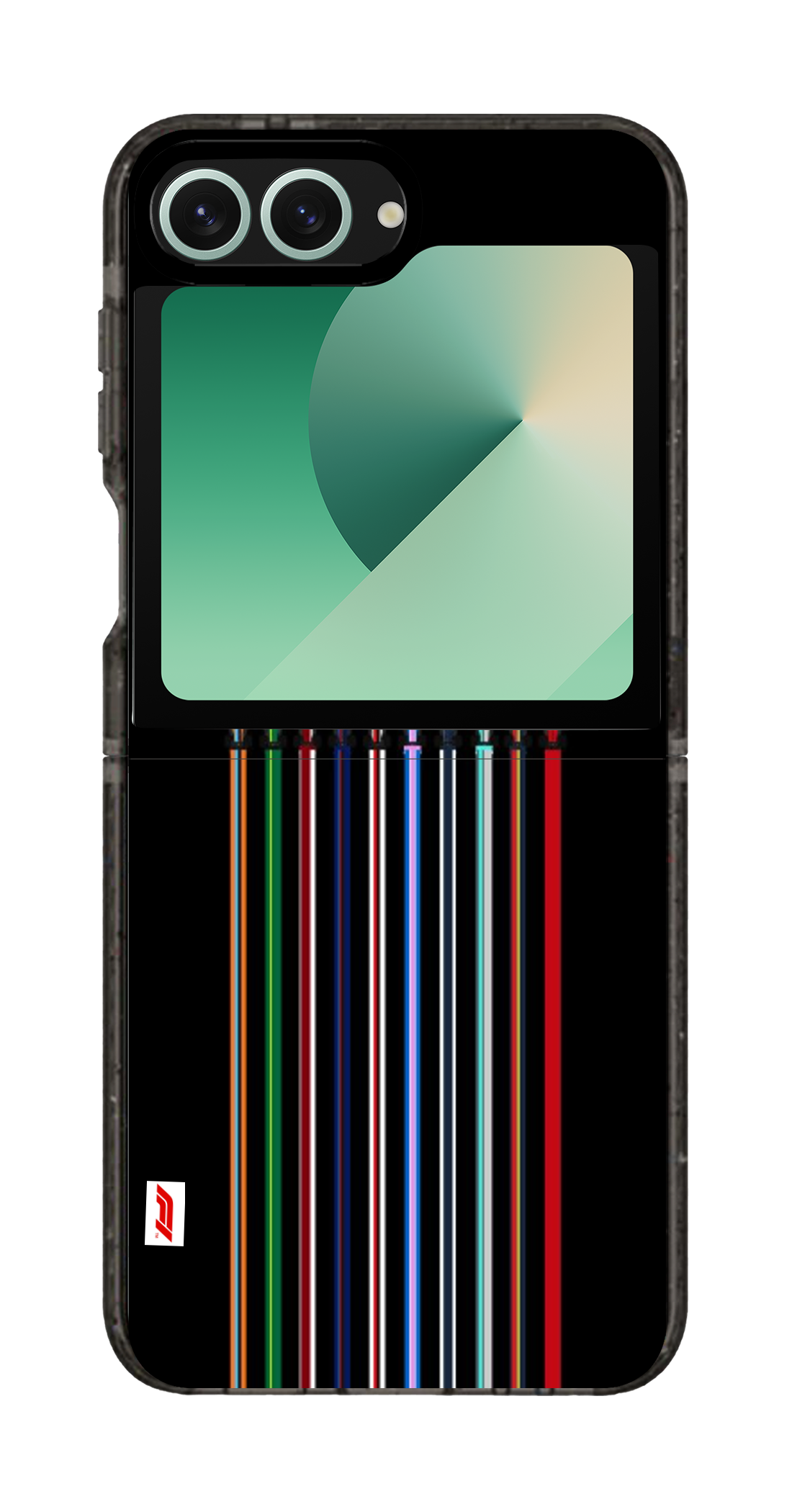 PixVoices rendered material preview - 4203 - Clear Black Galaxy Flip Case