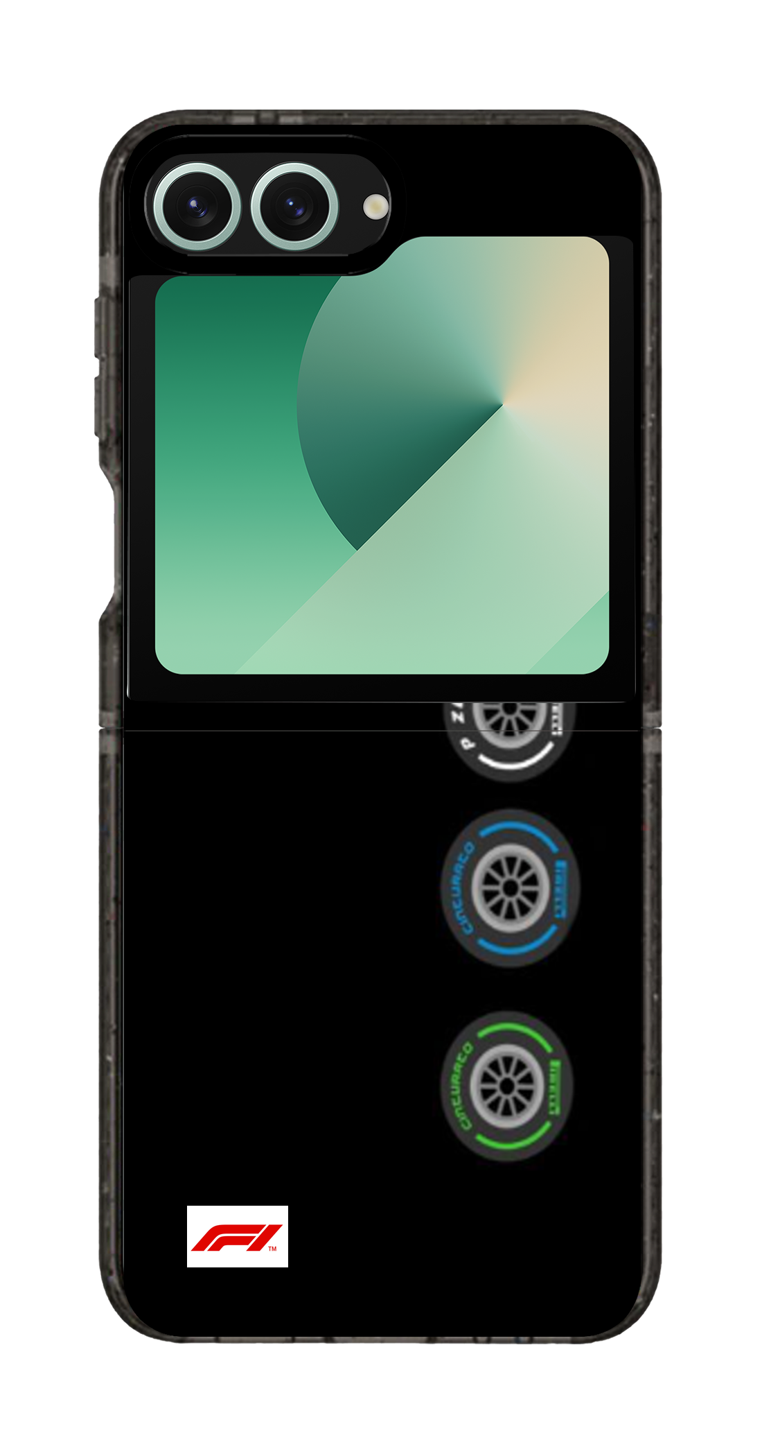PixVoices rendered material preview - 4204 - Clear Black Galaxy Flip Case