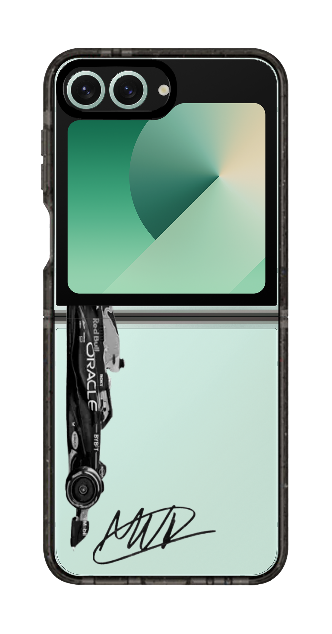 PixVoices rendered material preview - 4206 - Clear Black Galaxy Flip Case