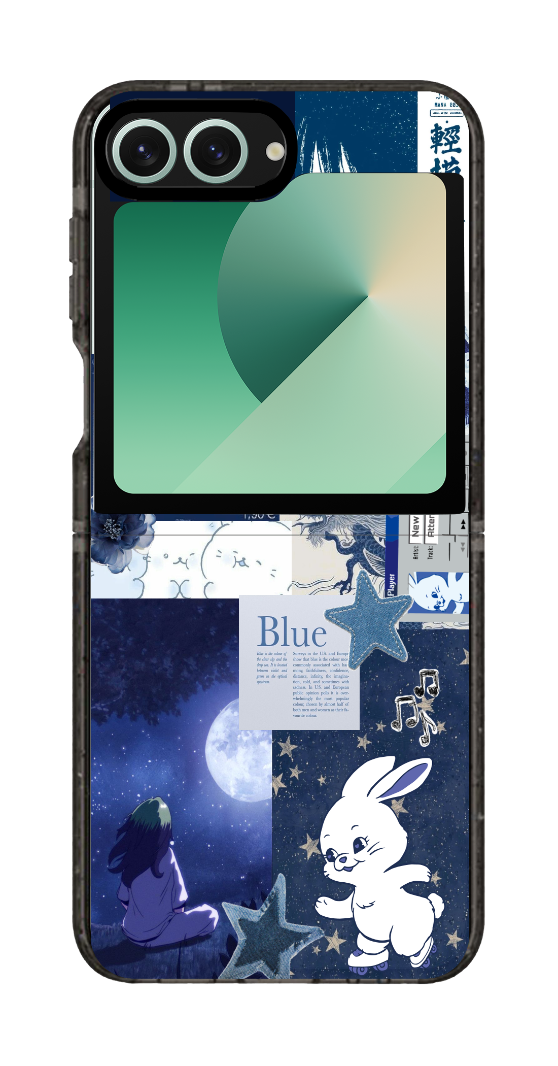 PixVoices rendered material preview - 6420 - Clear Black Galaxy Flip Case