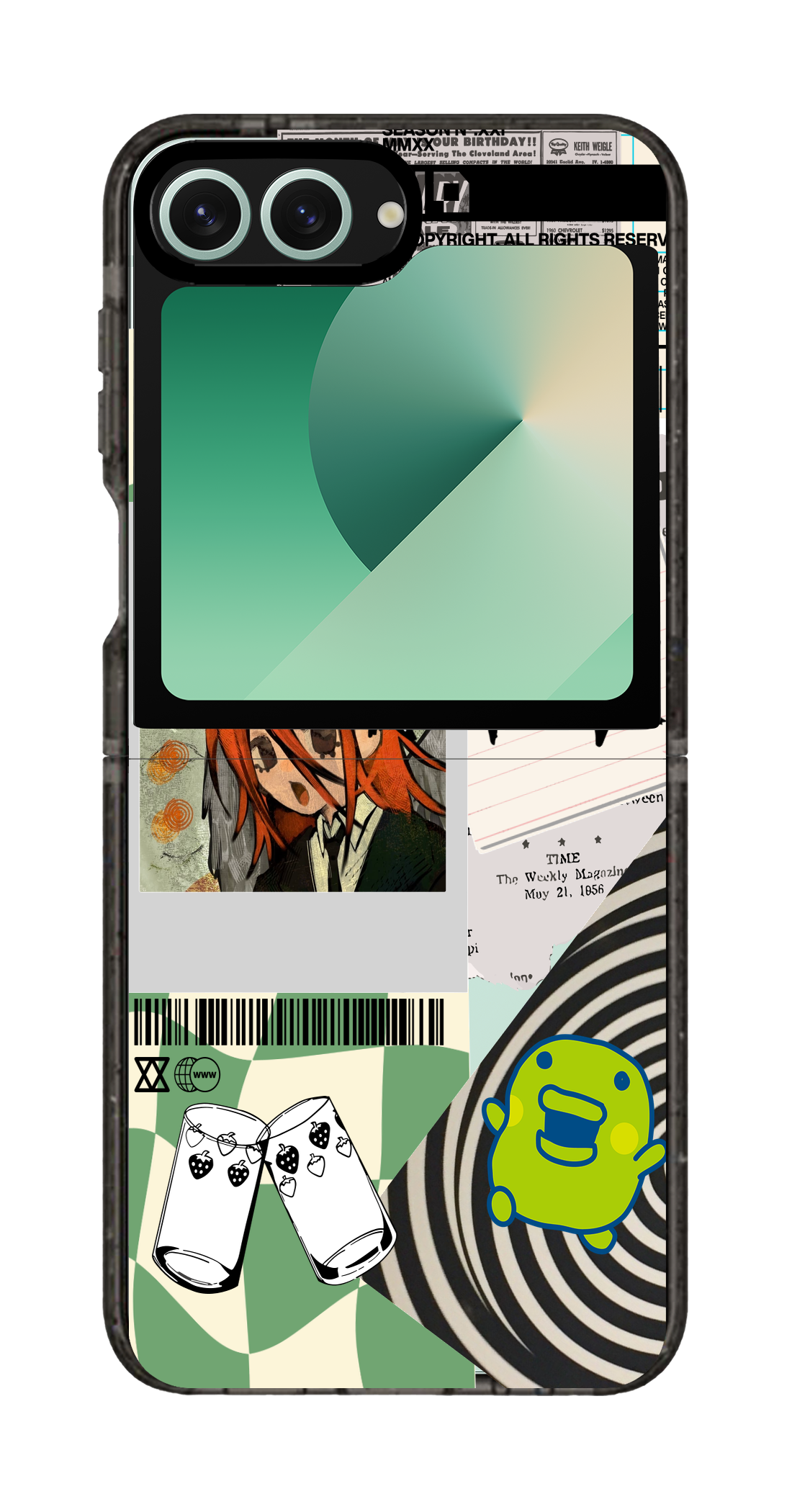 PixVoices rendered material preview - 6397 - Clear Black Galaxy Flip Case