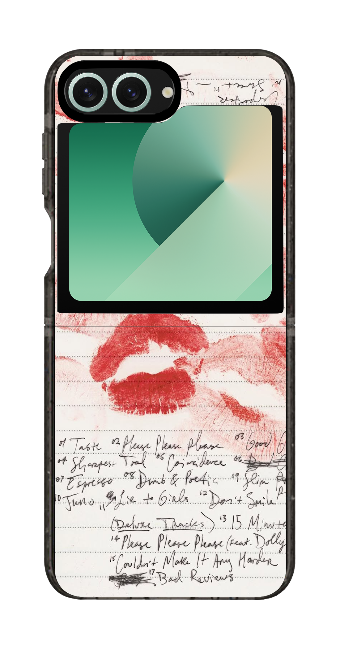 PixVoices rendered material preview - 6385 - Clear Black Galaxy Flip Case
