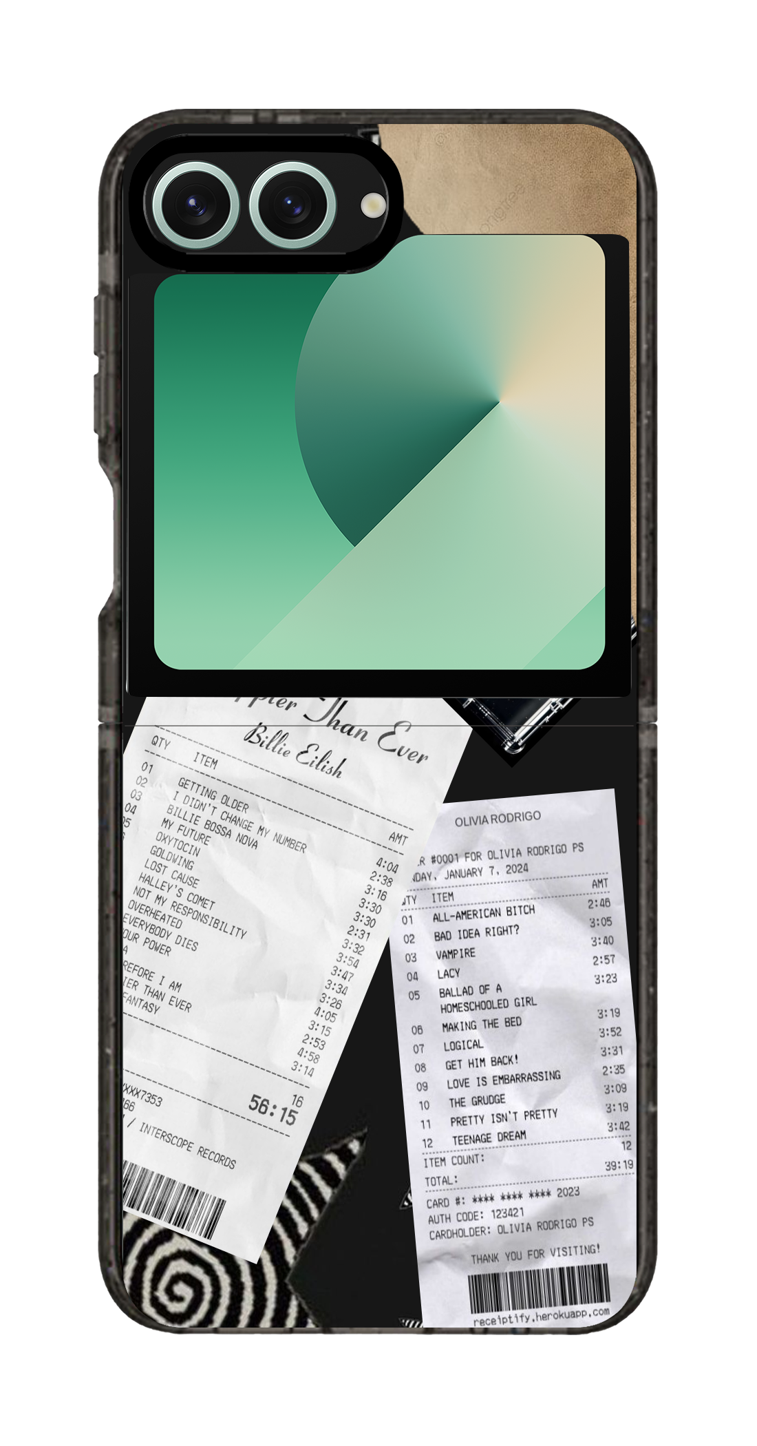 PixVoices rendered material preview - 6373 - Clear Black Galaxy Flip Case