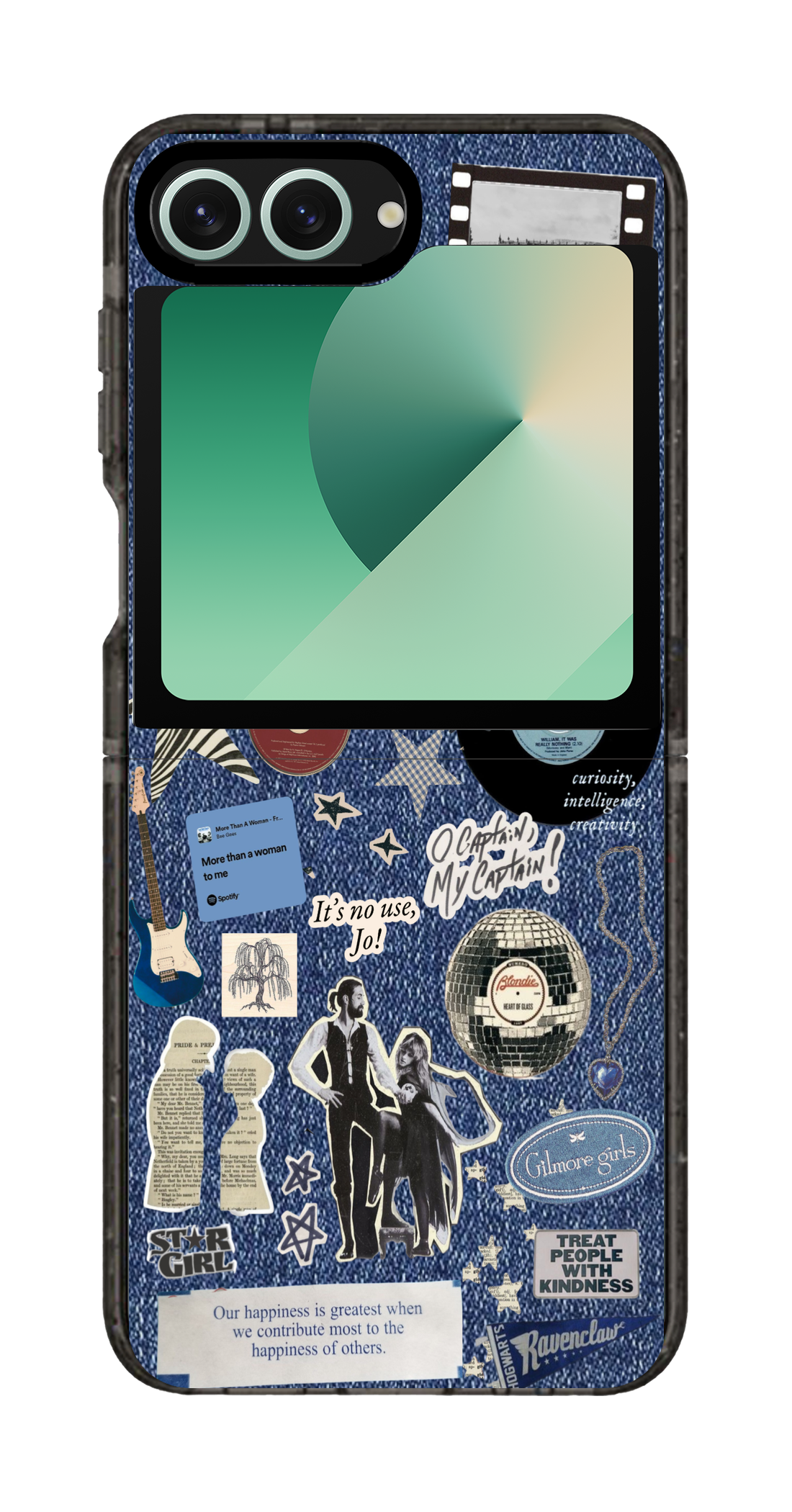 PixVoices rendered material preview - 6364 - Clear Black Galaxy Flip Case