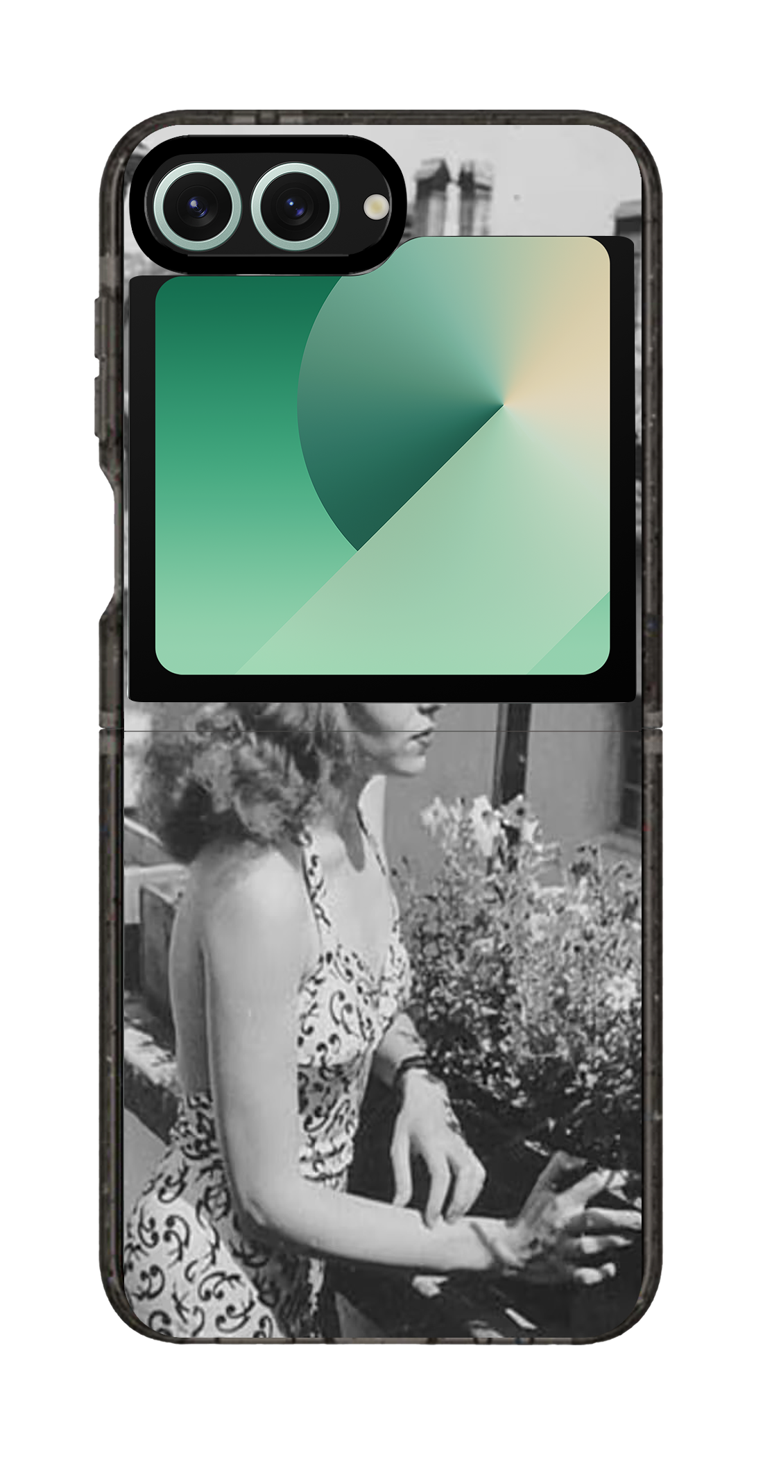 PixVoices rendered material preview - 6345 - Clear Black Galaxy Flip Case