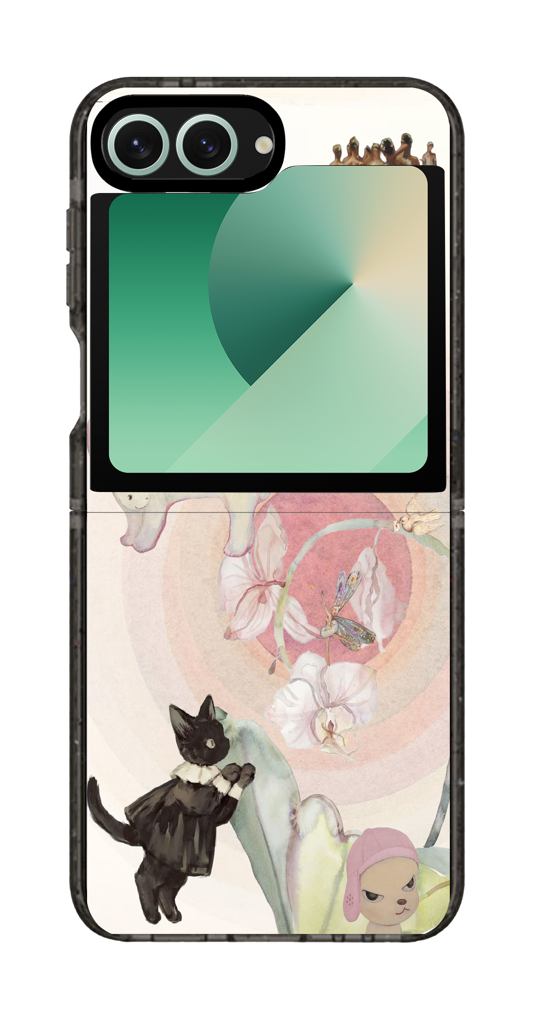 PixVoices rendered material preview - 6324 - Clear Black Galaxy Flip Case