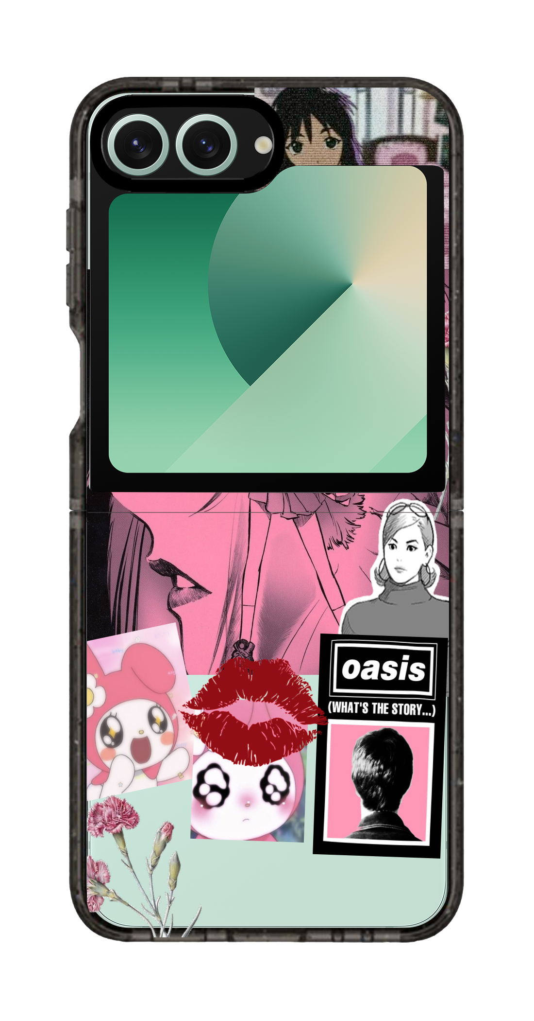 PixVoices rendered material preview - 6317 - Clear Black Galaxy Flip Case