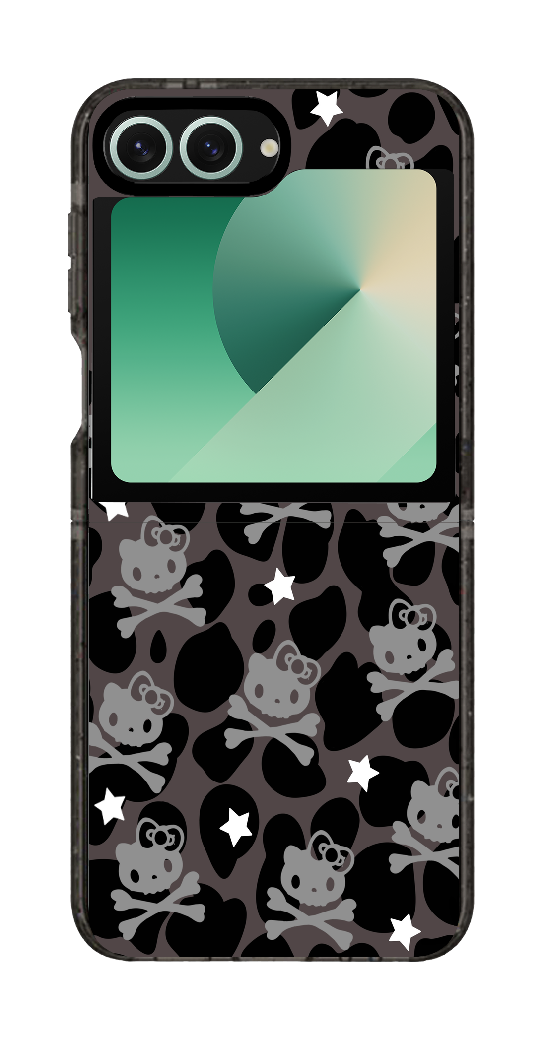 PixVoices rendered material preview - 6306 - Clear Black Galaxy Flip Case
